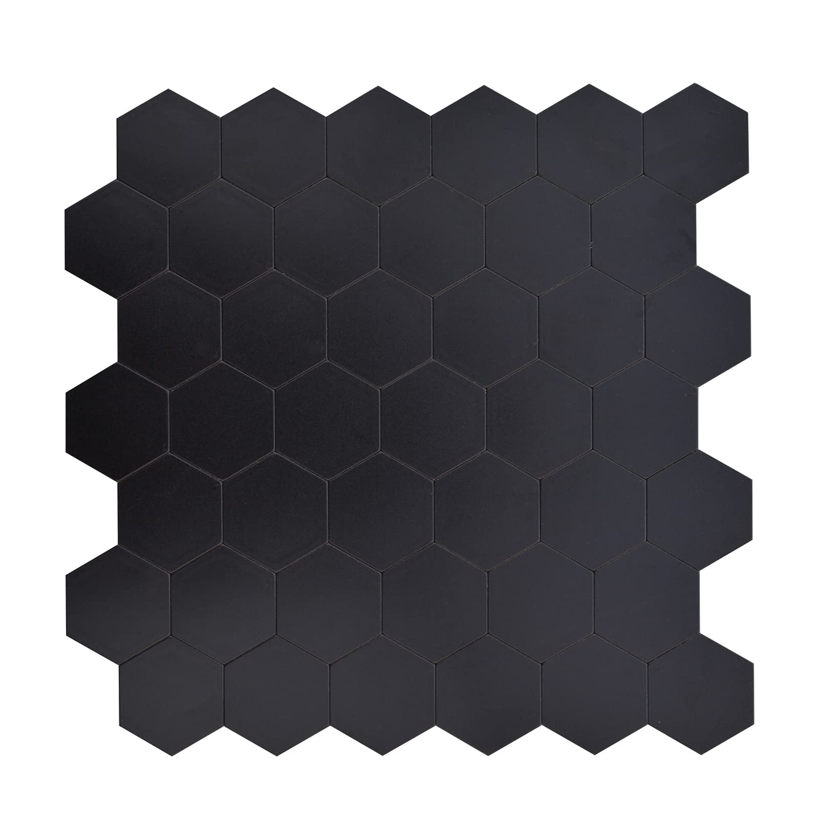 Hexagon Peel and Stick Black Tile Backsplash - Self Adhesive Aluminum Composite Panel for Kitchen Wall (12 Sheets) - Easy DIY Home Upgrade for Backsplash, Bathroom & Laundry Room