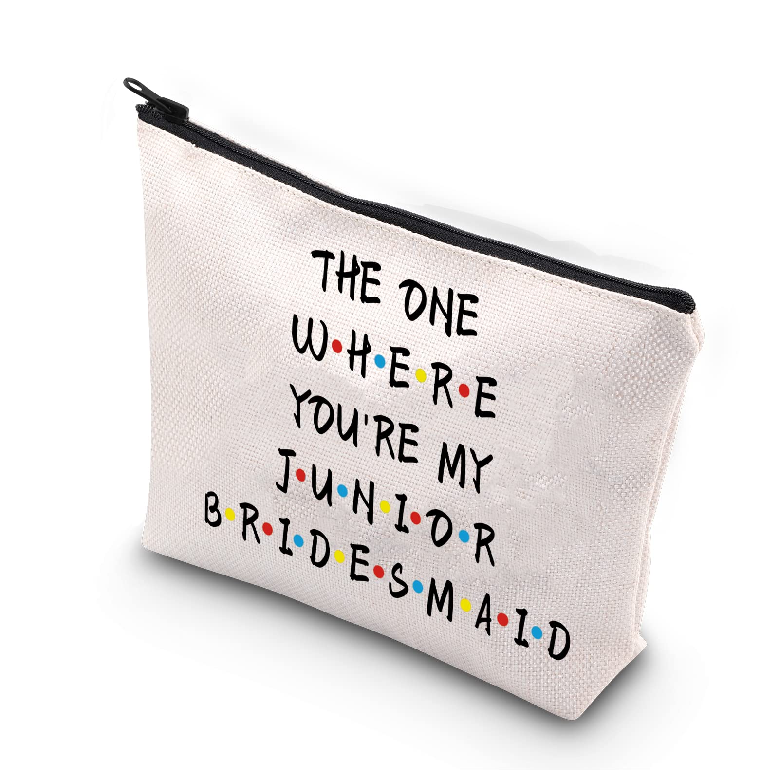 Junior Bridesmaid Makeup Bag - Cute Cosmetic Pouch for Wedding Party Gifts, Bridesmaid Proposal Present for Sister & Friends - Perfect for Bridal Showers, Bachelorette Parties & Wedding Day Essentials