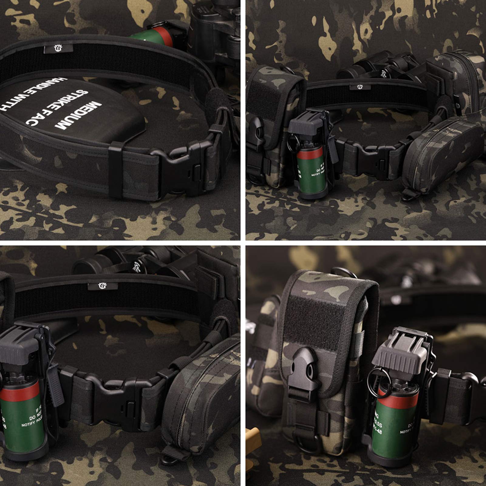 CamGo Adjustable Tactical Belt for Men - Quick Release Military Nylon Belt with Heavy Duty Buckle - Perfect for Outdoor, Hiking, Camping & Everyday Wear