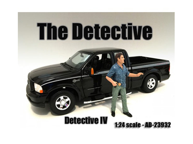 American Diorama The Detective #4 Figure - 1:24 Scale Model Car Accessory for Miniature Crime Scene Dioramas & Collectors Displays