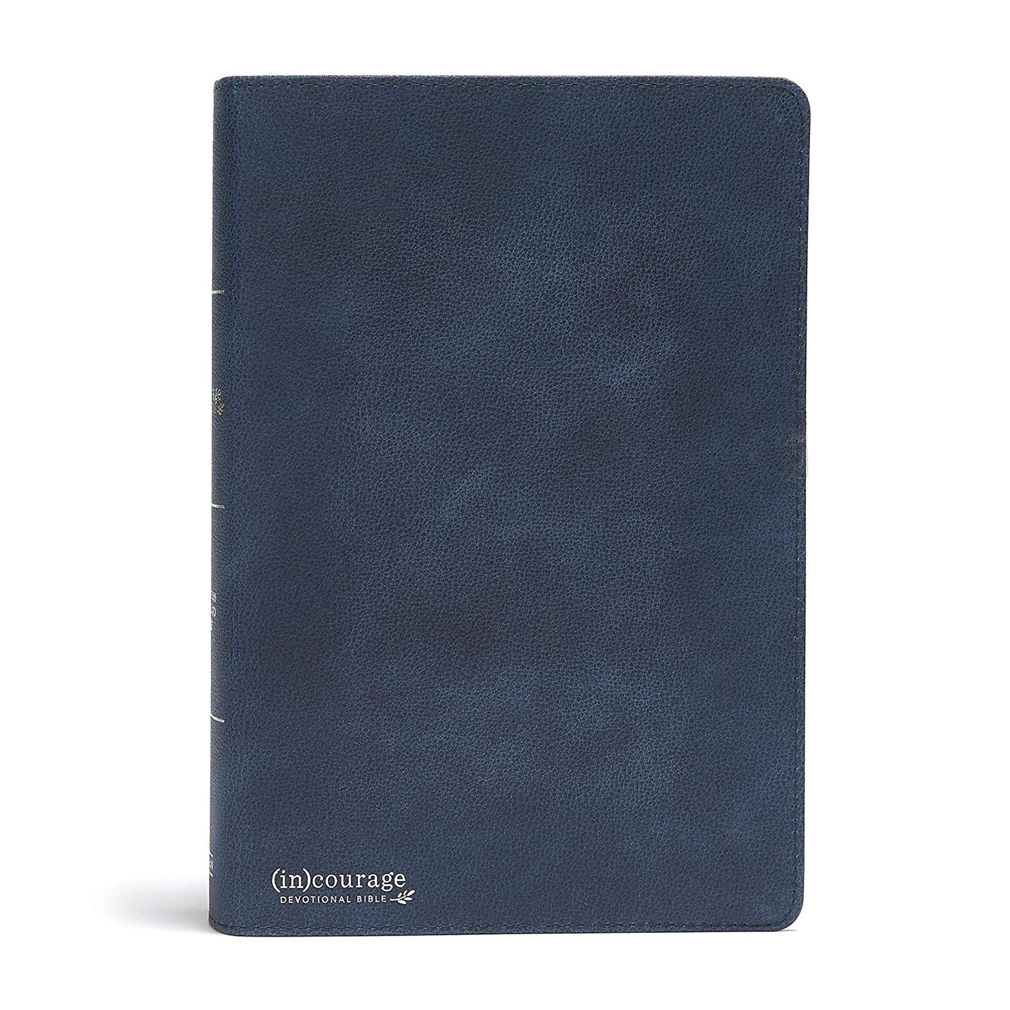 CSB Devotional Bible - Navy Genuine Leather, Devotionals & Journaling for Daily Bible Study