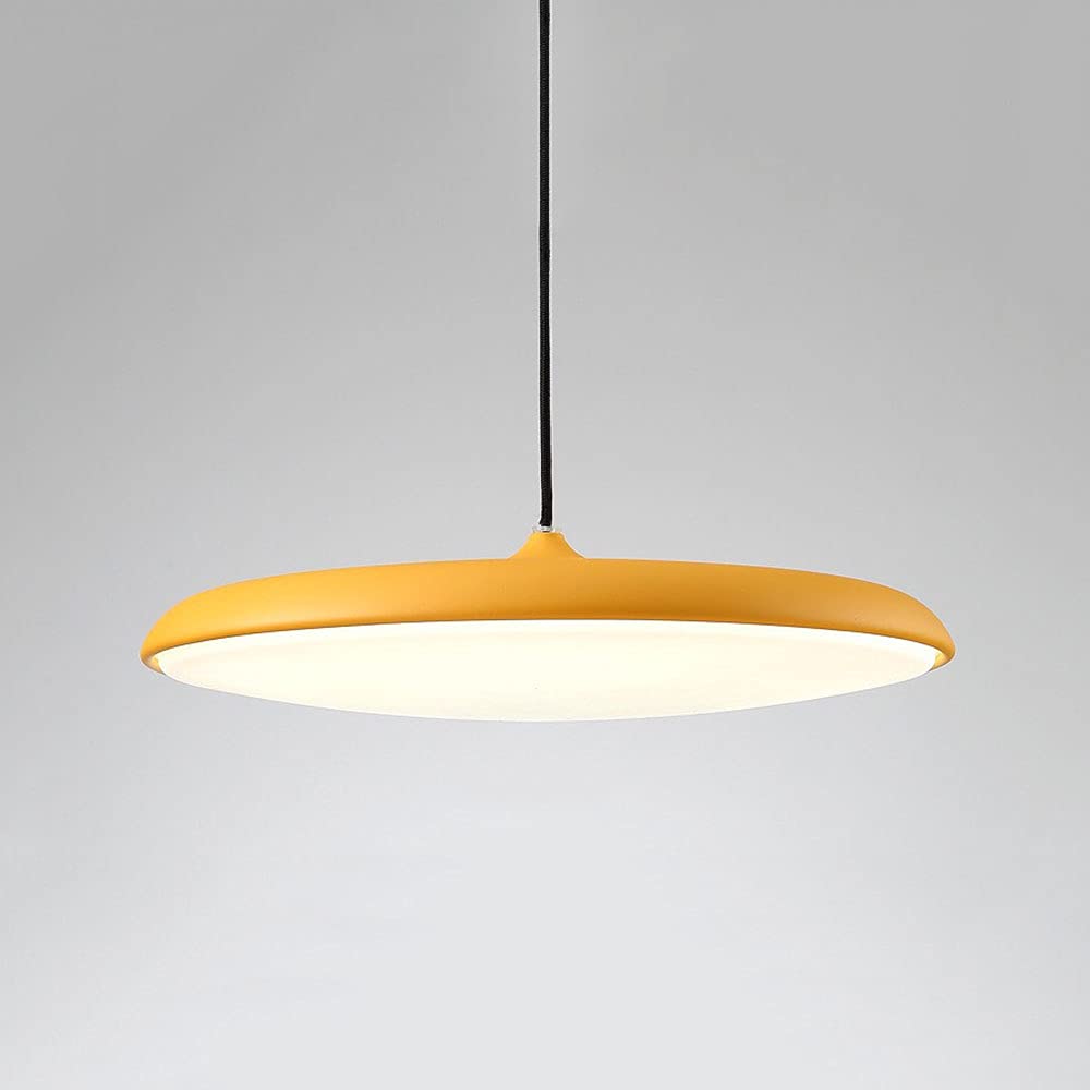 Creative Flying Saucer-Shaped Metal Pendant Light - Nordic Minimalist LED Chandelier with Adjustable Height for Dining Room, Bar & Restaurant Decoration | Modern Ceiling Lighting Fixture for Home & Commercial Spaces