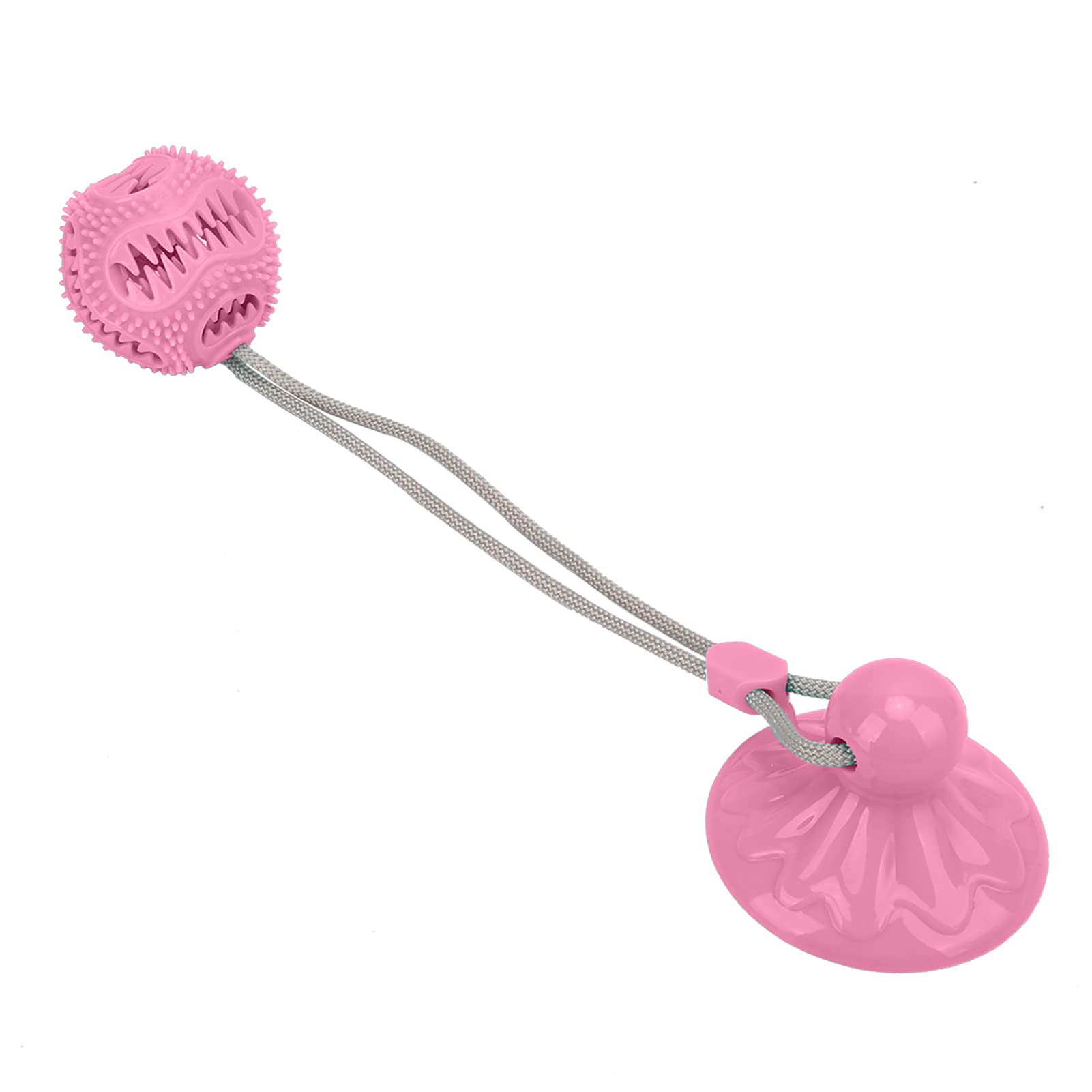 Durable Dog Rope Chew Toy with Bell Sound & Treat Pocket - Bite-Resistant Molar Rope Ball for Small & Medium Dogs - Interactive Play for Indoor & Outdoor Use (Pink) | Perfect for Teething, Training, and Playtime Activities