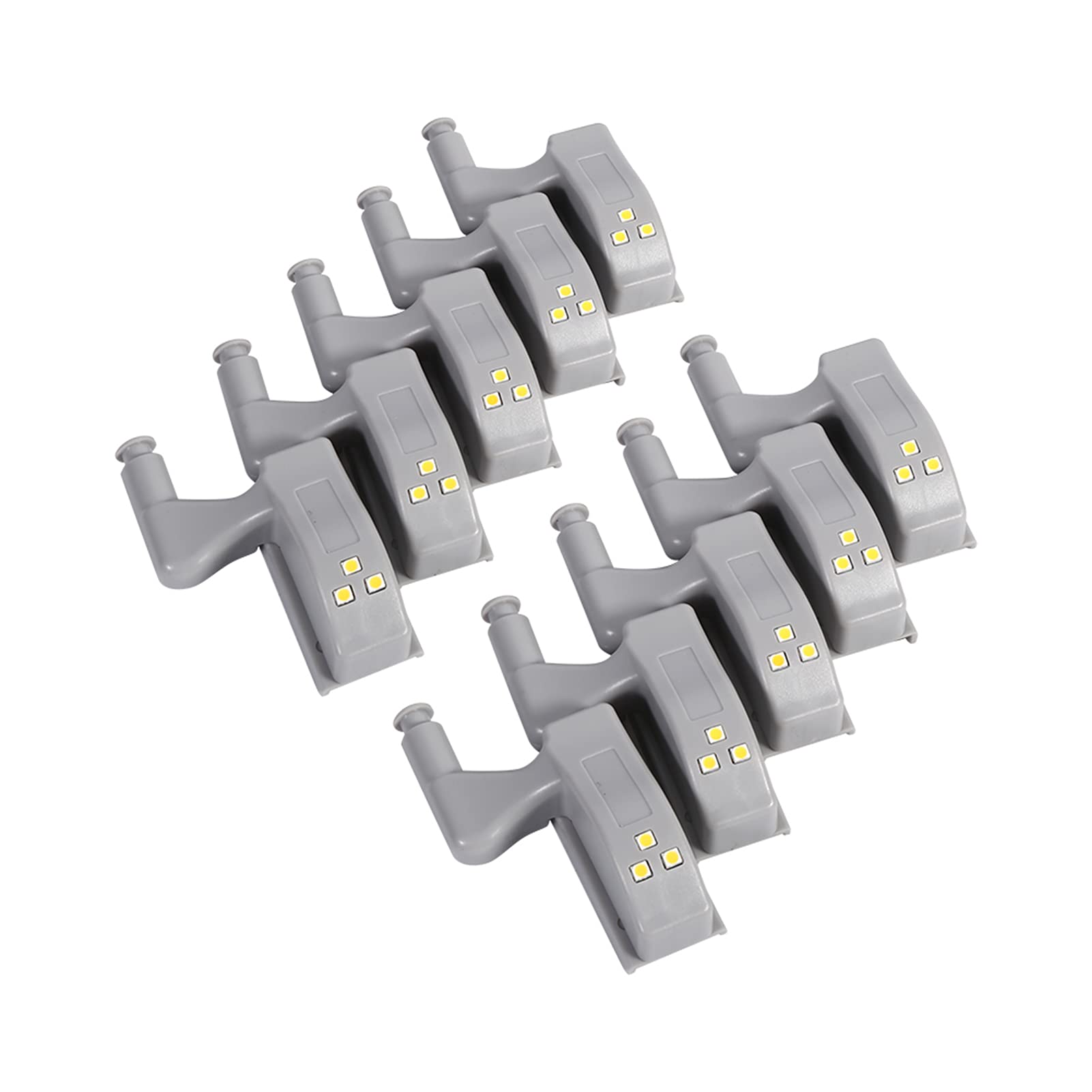10Pcs LED Light Sensor Cabinet Hinges - Warm White & Cool White, Universal for Closet, Wardrobe, Kitchen & Home Storage | Motion-Activated Night Light for Easy Access in Dark Spaces