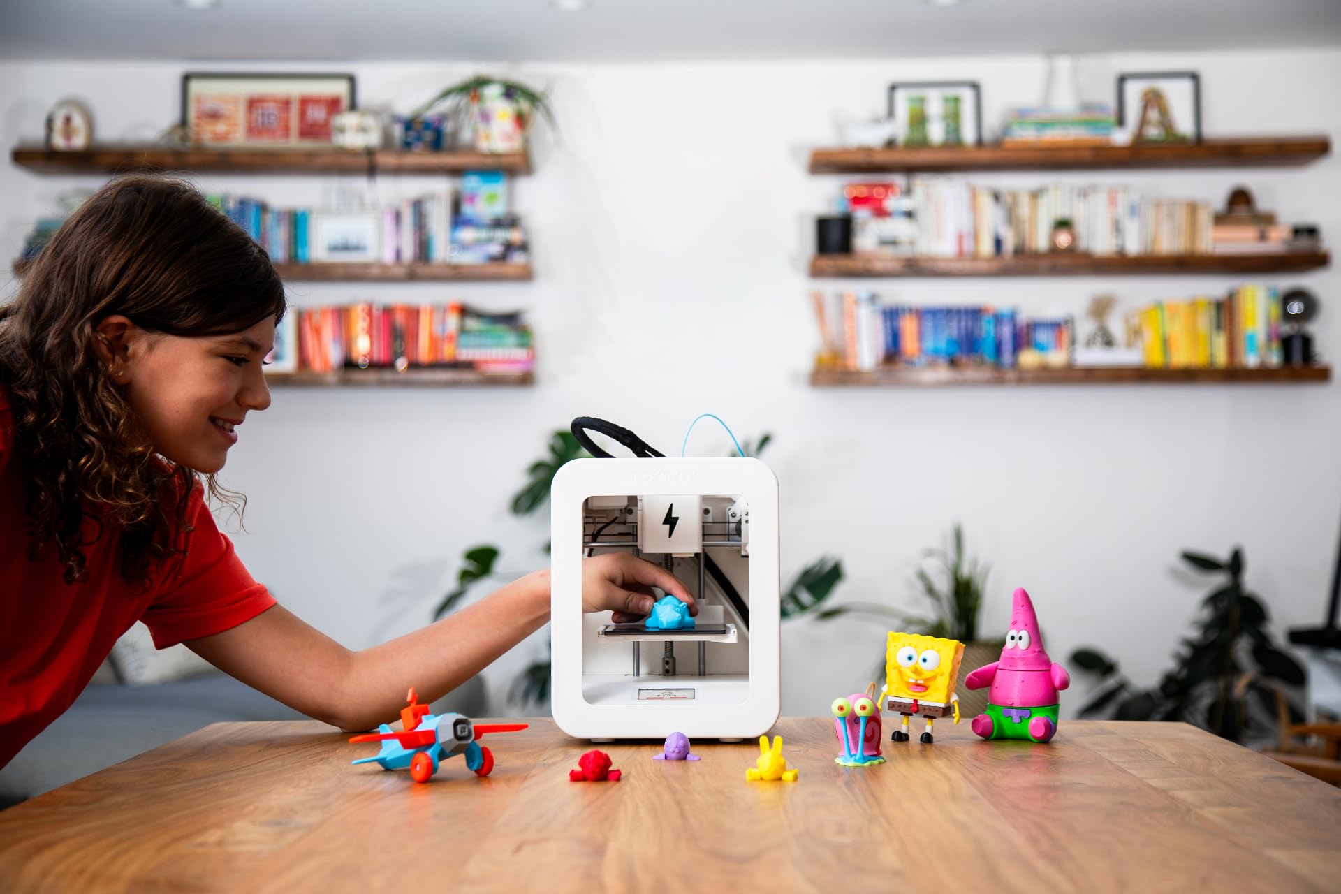 Toybox 3D Printer for Kids - Easy Plug & Play with 8 Filament Rolls & 500+ Toy Designs - No Software Needed, Removable Print Bed - Perfect for STEM Learning, Birthday Gifts & Creative Play at Home (Deluxe Pack Alpha Two)