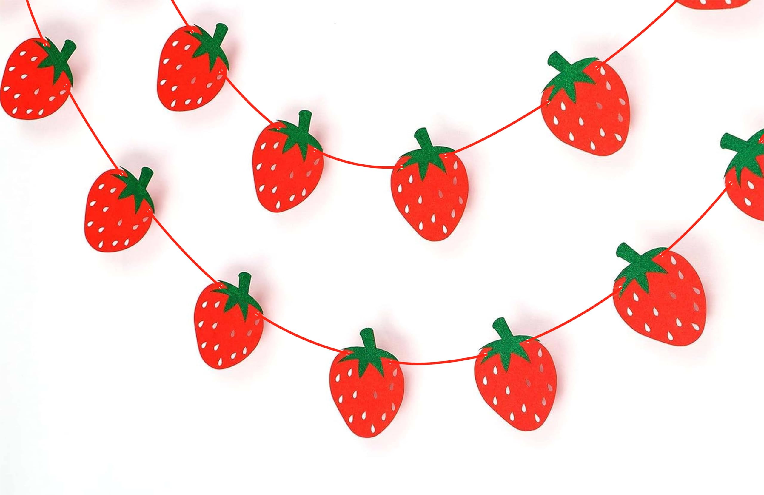Strawberry Garland - Sweet Birthday Party Decorations for Baby Showers, Bridal Showers & Nursery Wall Decor
