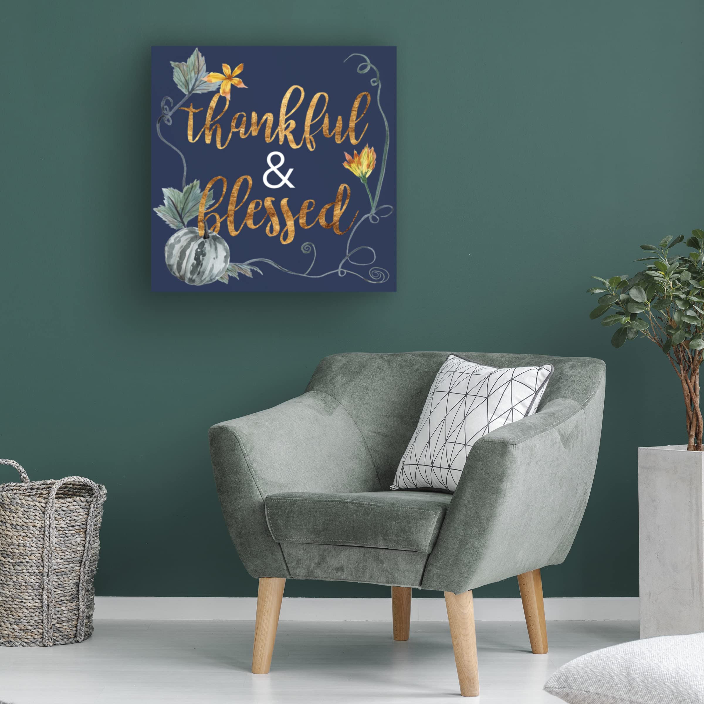 Trademark Fine Art 'Indigo Harvest I' Canvas Wall Art by Melissa Wang - Modern Abstract Painting for Living Room, Bedroom & Office Decor