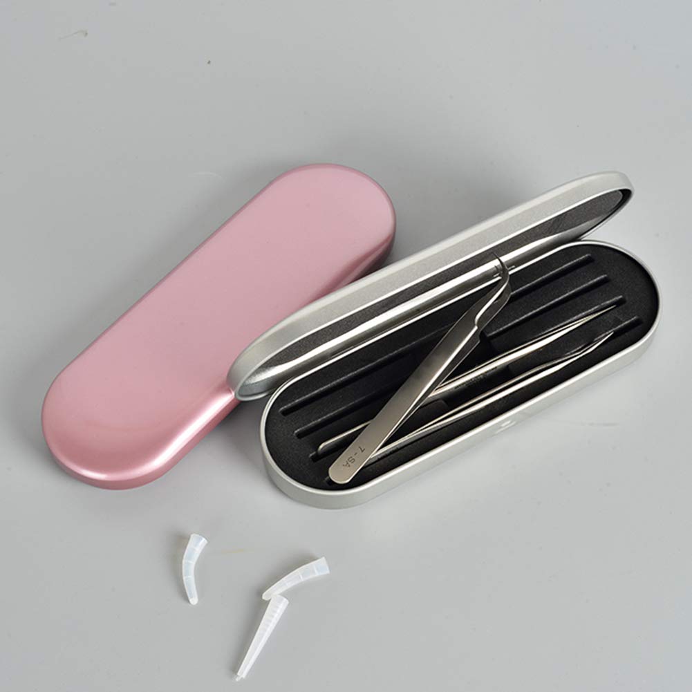 Professional Eyelash Extension Storage Box with Tweezers Organizer - Rose Red Makeup Tool Case for Salon & Home Use