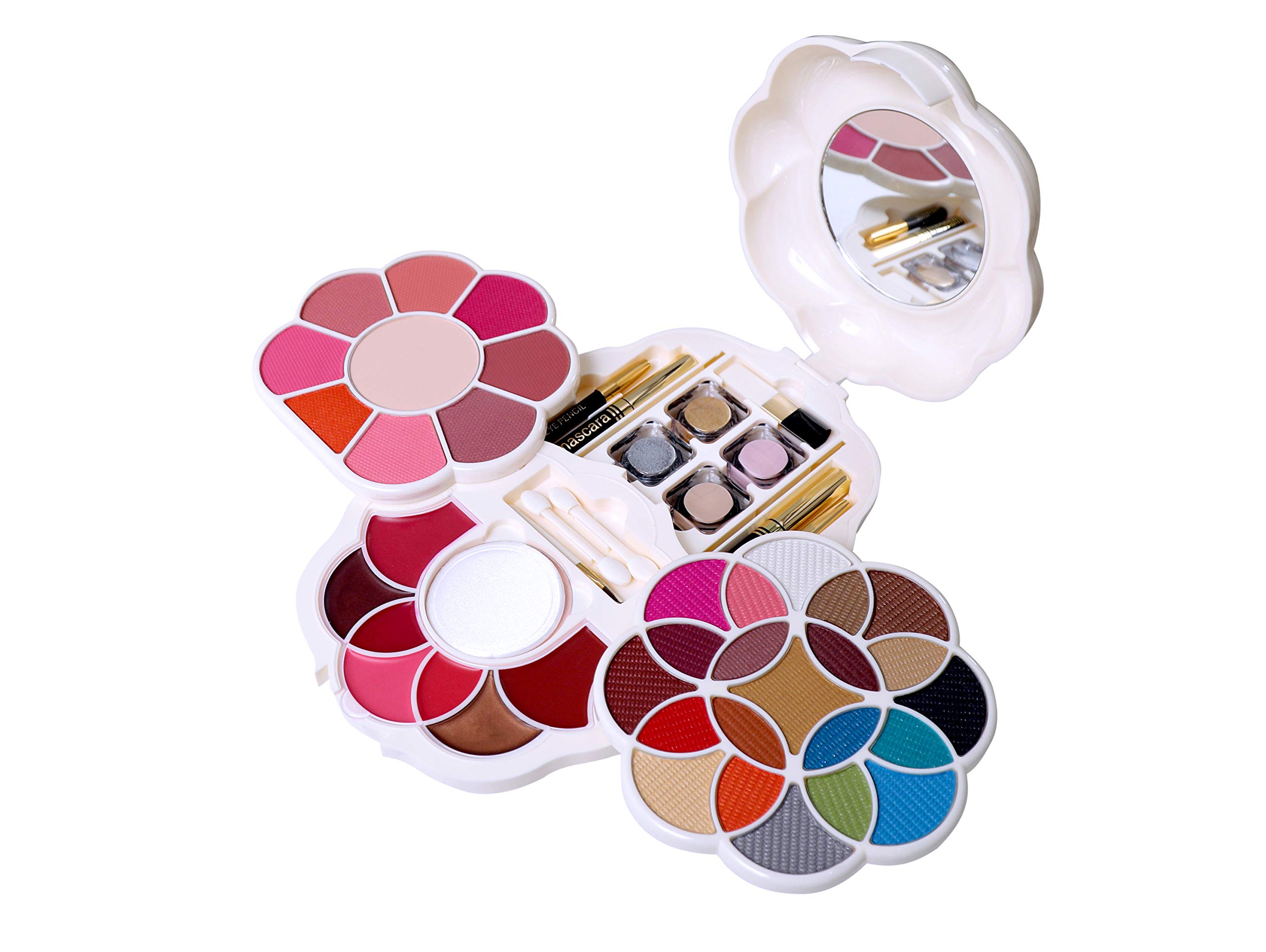Justgold Professional All-In-One Makeup Palette Kit - 21 Pigment Eyeshadows, Blush, Powder, Lip Gloss, Foundation, Mascara, Eyeliner & Lip Pencils | Complete Cosmetic Set for Makeup Artists & Beginners | Perfect for Weddings, Parties & Everyday Glam
