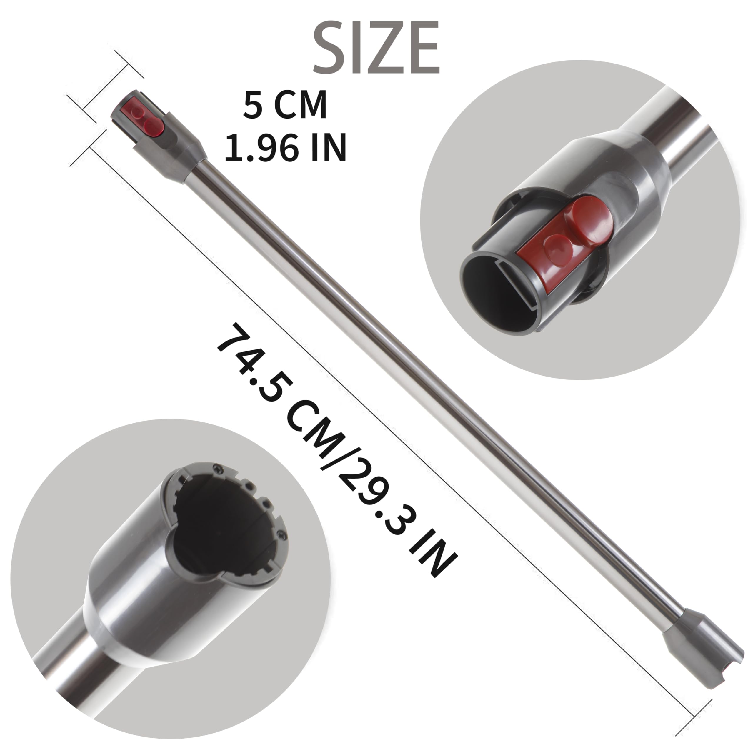Unikstone Replacement Wand for Dyson V12 Detect Slim/V10 Digital Slim Cordless Vacuum - Quick Release Extension Hose (Black) | Perfect for Hard Floors, Carpets & Tight Spaces Cleaning