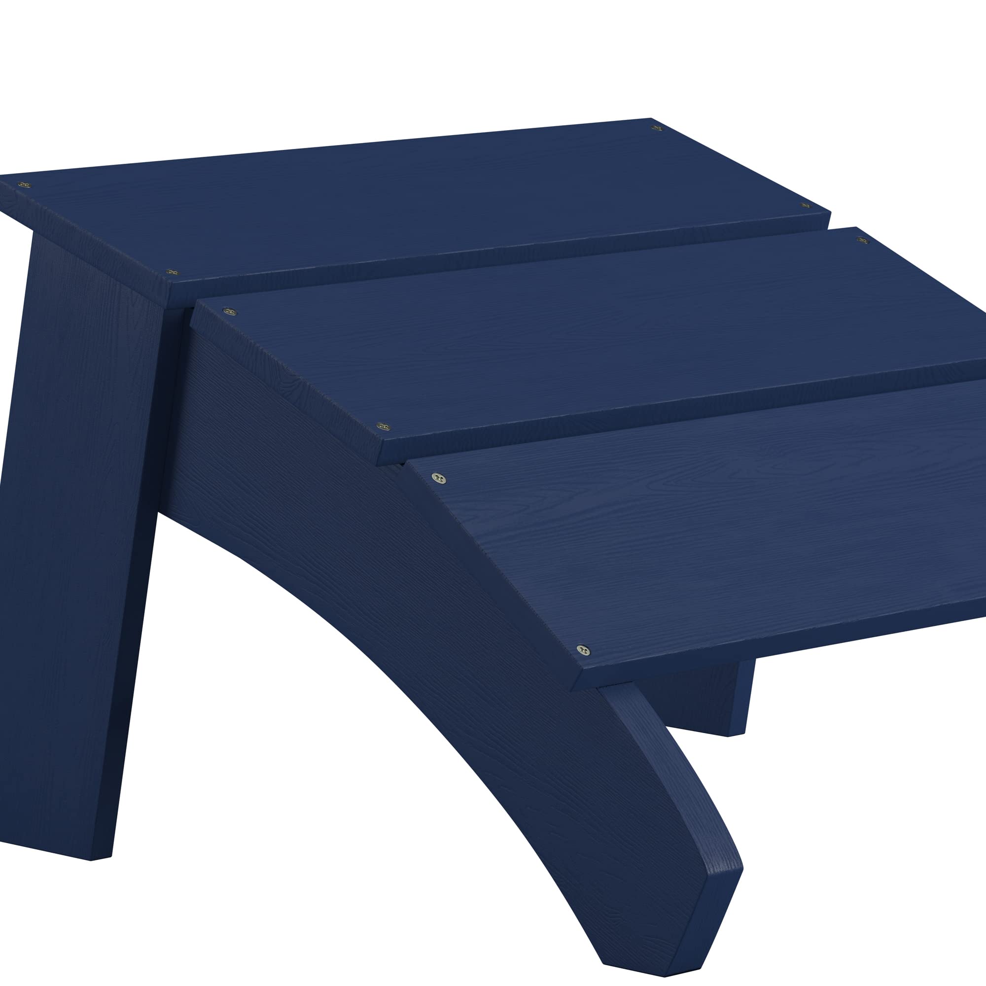 Premium All-Weather Adirondack Ottoman by Flash Furniture - Commercial Grade Indoor/Outdoor Footrest in Navy Blue | Perfect for Patio, Poolside, Garden & Deck Relaxation