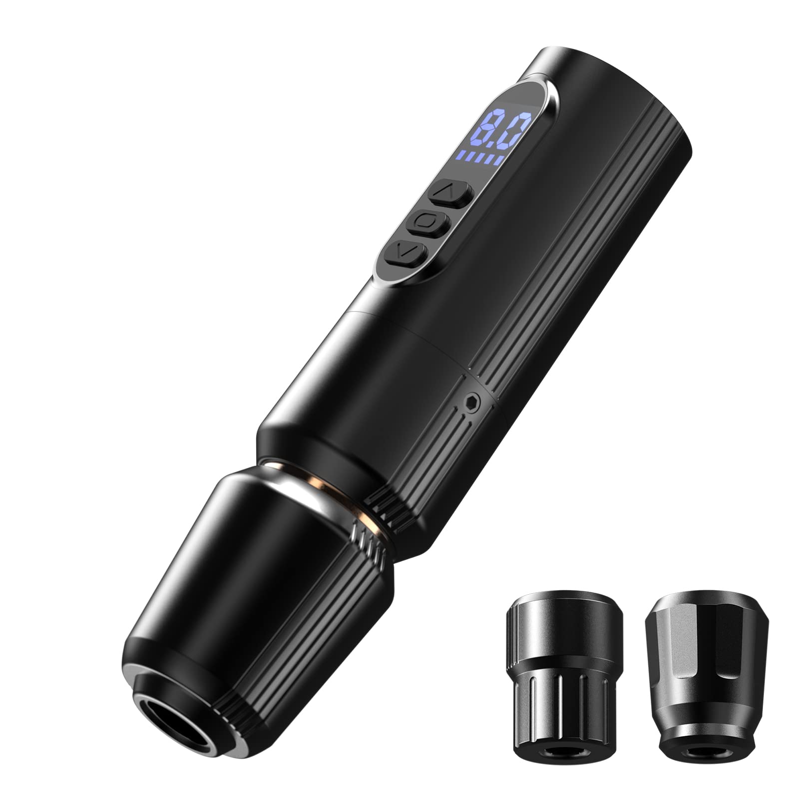 Professional Wireless Tattoo Machine Kit - Rotary Tattoo Pen with German Coreless Motor & 2000mAh Battery, Includes 2 Free Grips (EM149 Black) - Perfect for Tattoo Artists & Beginners, Home & Studio Use