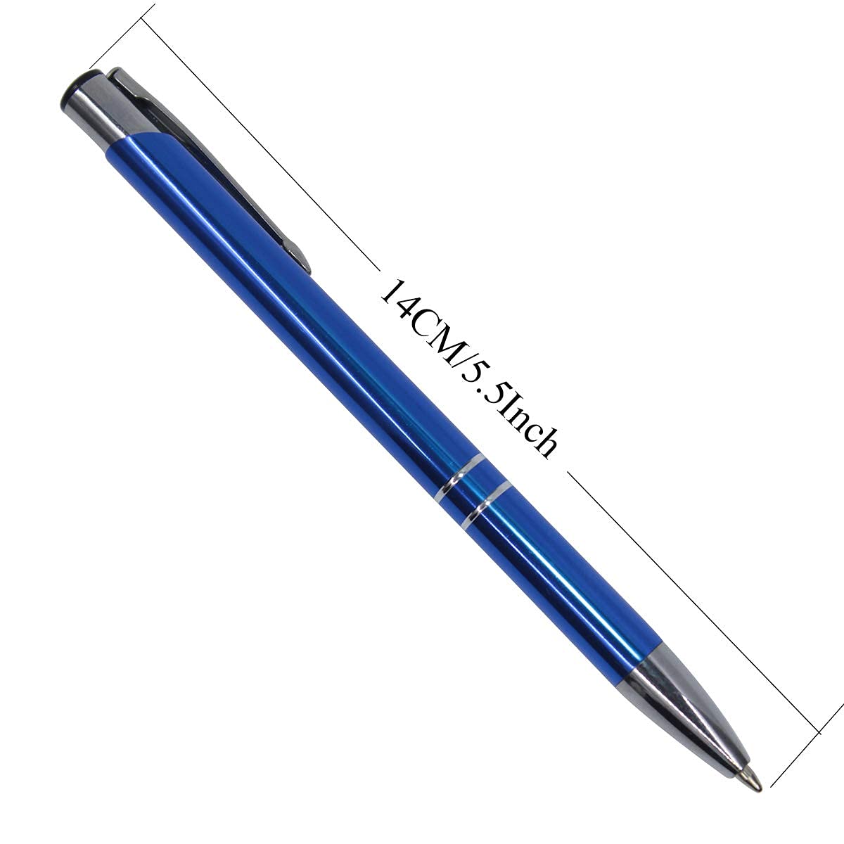 50 Pack Metal Clicker Pens with Black Ink - Personalized Custom Pens with Smooth Click Action - Perfect for Office, School, Business Gifts & Promotional Giveaways