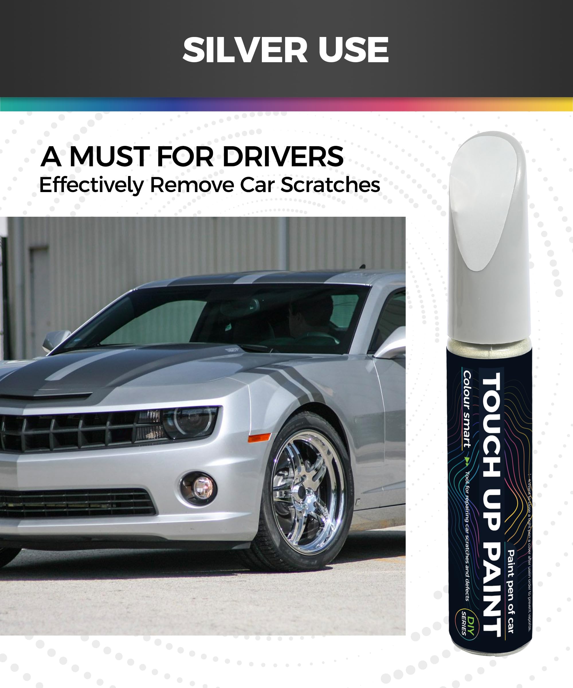 Touch Up Paint Pen for Cars - Automotive Scratch Repair Pen, Silver | Car Accessories for Removing Scratches & Paint Touch Up | Perfect for DIY Car Scratch Repair, Minor Paint Damage & Vehicle Maintenance