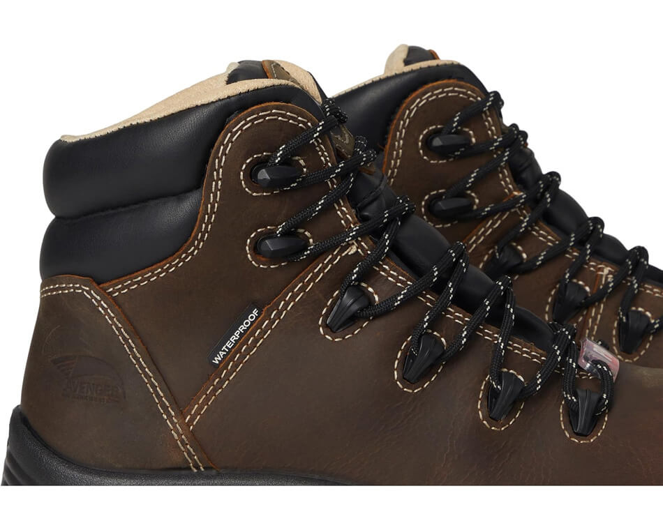 Framer Women's Insulated Composite Toe Work Boots - Puncture Resistant Safety Shoes for Construction & Outdoor Work - Brown Leather Boots for Electricians, Warehouse & Heavy Duty Jobs