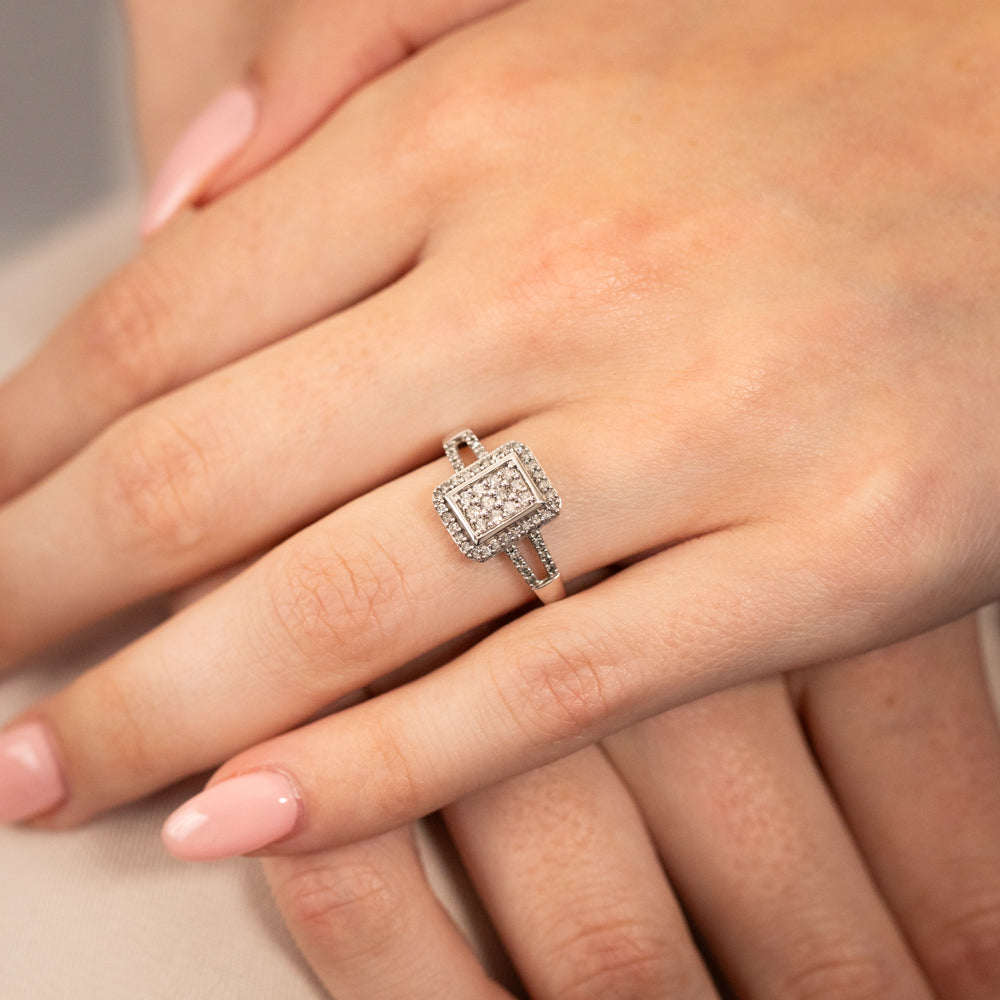 1/3 Carat Diamond Engagement Ring in 10K White Gold for Women - Perfect for Wedding, Anniversary & Valentine's Day Gifts