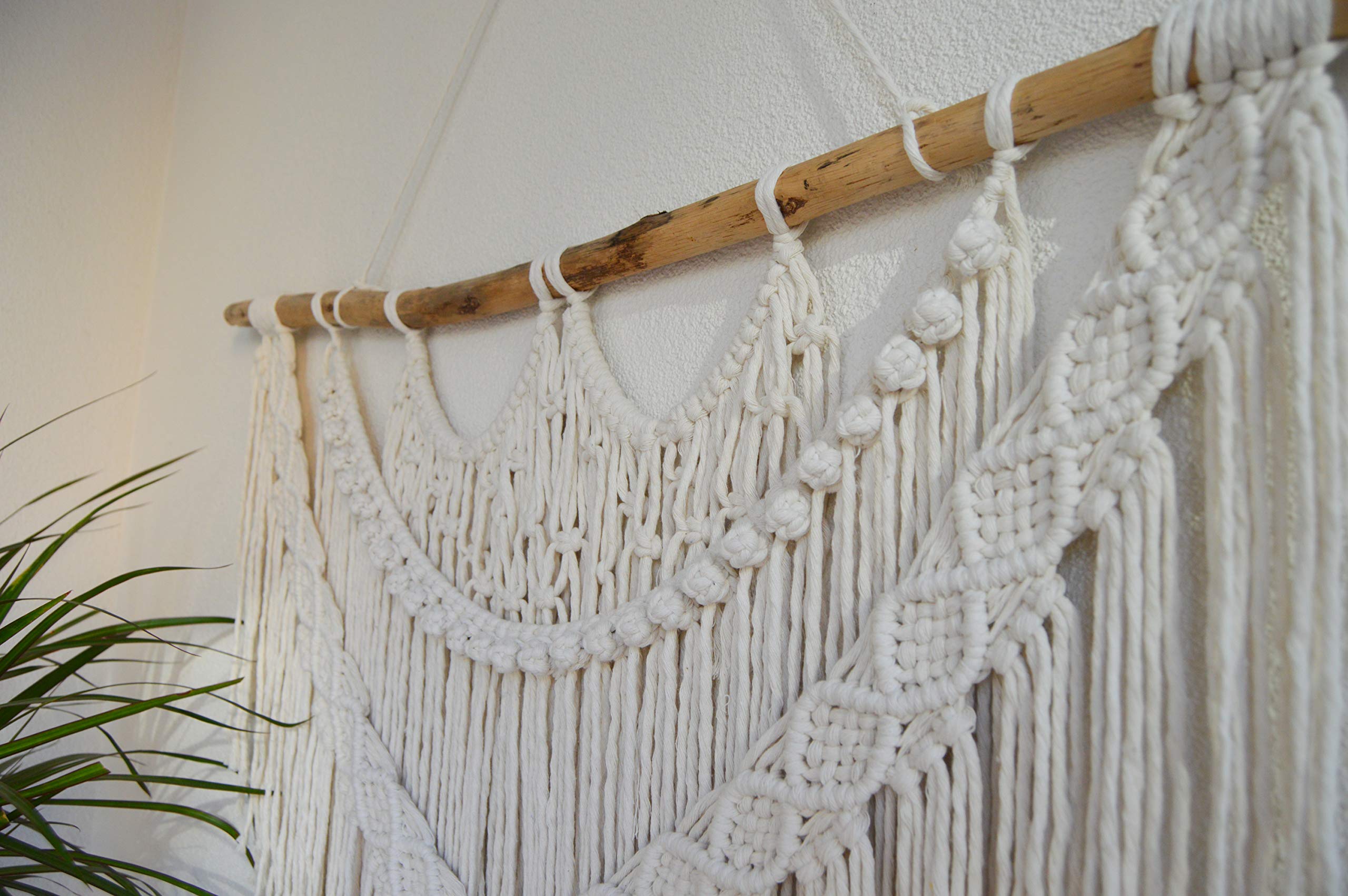 Handmade Macrame Wall Hanging - Boho Chic Tapestry for Bedroom & Dorm Decor | Natural Cotton Yarn Woven Wall Art | Aesthetic Bohemian Headboard & Room Accent | Perfect for Cozy Spaces, Meditation Rooms & Boho Home Styling
