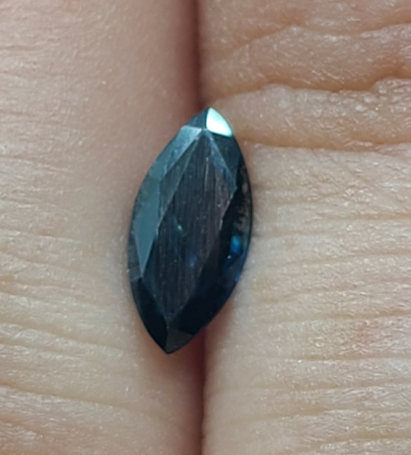 0.48ct Natural Medium Dark Greenish Blue Sapphire Marquise Loose Stone - 8x4mm, VS Clarity, September Birthstone for Jewelry Making & Engagement Rings