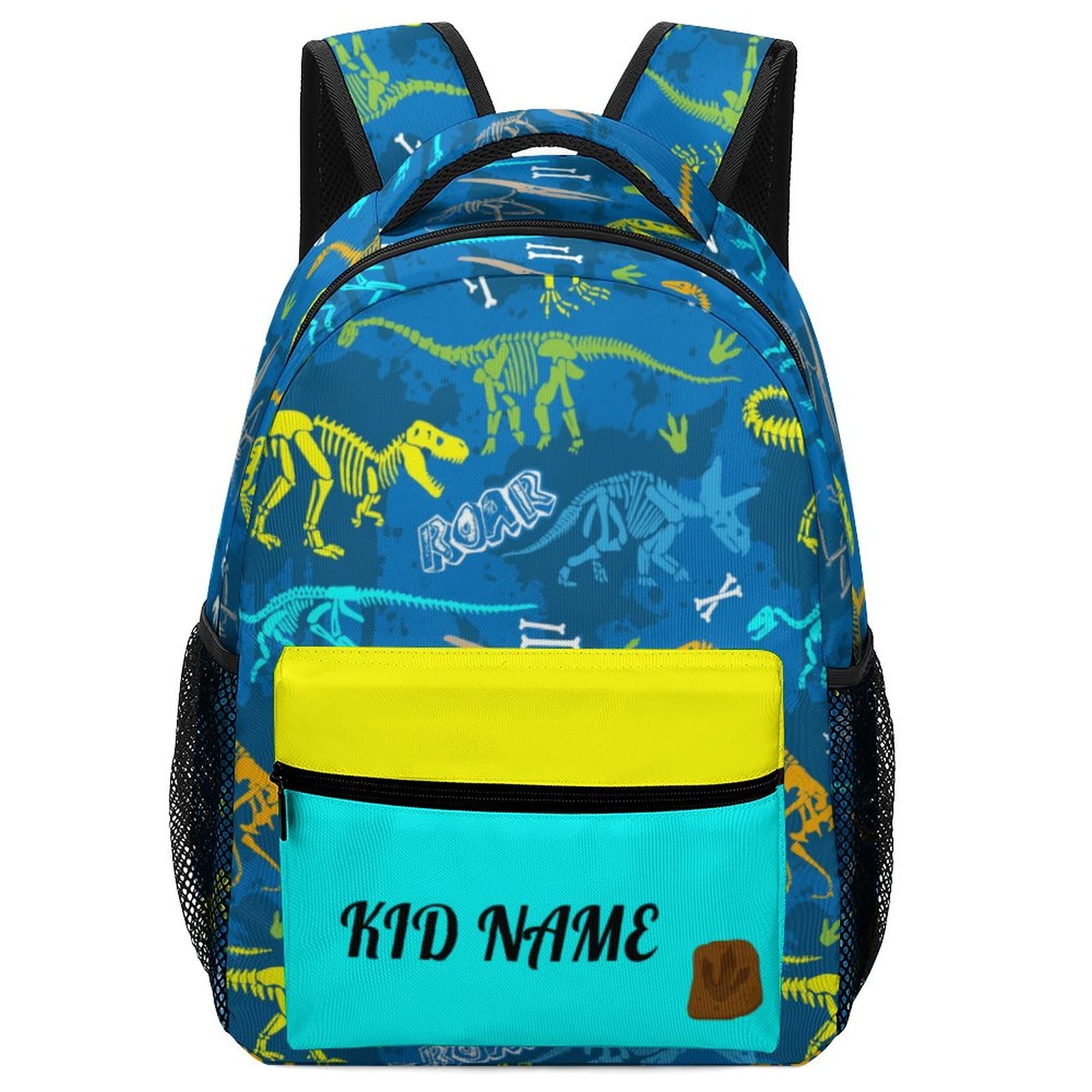 Custom Personalized Kids Backpack with Dinosaur Skeleton Paw Design - Add Your Name | School Backpack for Boys & Girls | Perfect for School, Travel & Outdoor Adventures
