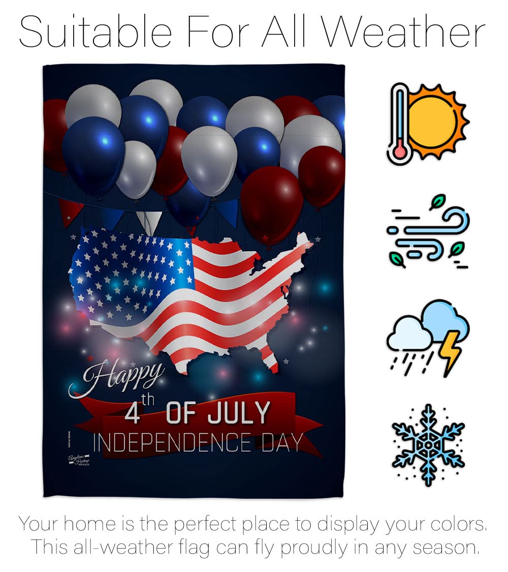 July 4th Garden Flag Set with Stand - Patriotic American Decor for BBQ & Yard