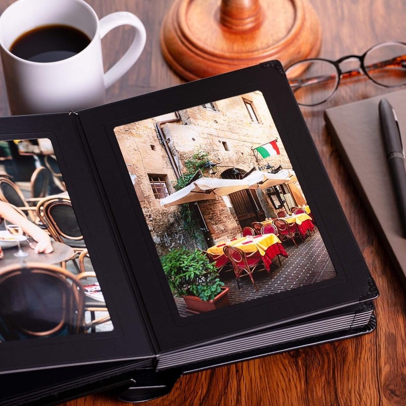 Premium Faux Leather Slip-In Photo Album - Holds 4x6 & 5x7 Pictures - Perfect for Wedding, Baby, Travel Memories & Scrapbooking - Acid-Free Archival Quality Pages