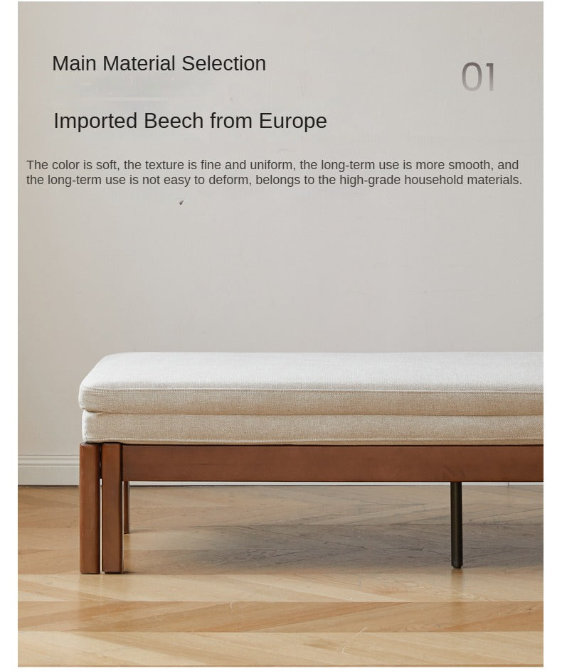 Beech Solid Wood Folding Sofa Bed - Convertible 2-in-1 Furniture for Small Spaces, Guest Room & Studio Apartments