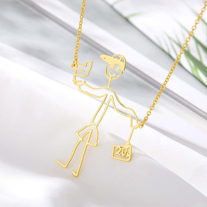 Personalized Hand-Painted Kids Name Necklace - Custom Children's Art Jewelry Gift for Birthdays & Special Occasions | XL893