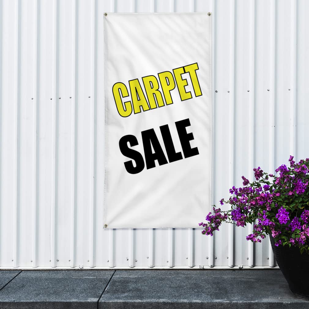 Custom Vertical Vinyl Banners for Business Advertising - Durable Outdoor Weatherproof Carpet Deal Signs with 10 Grommets (Multiple Sizes Available: 144x60 Inches) - Perfect for Storefronts, Trade Shows & Industrial Yard Displays