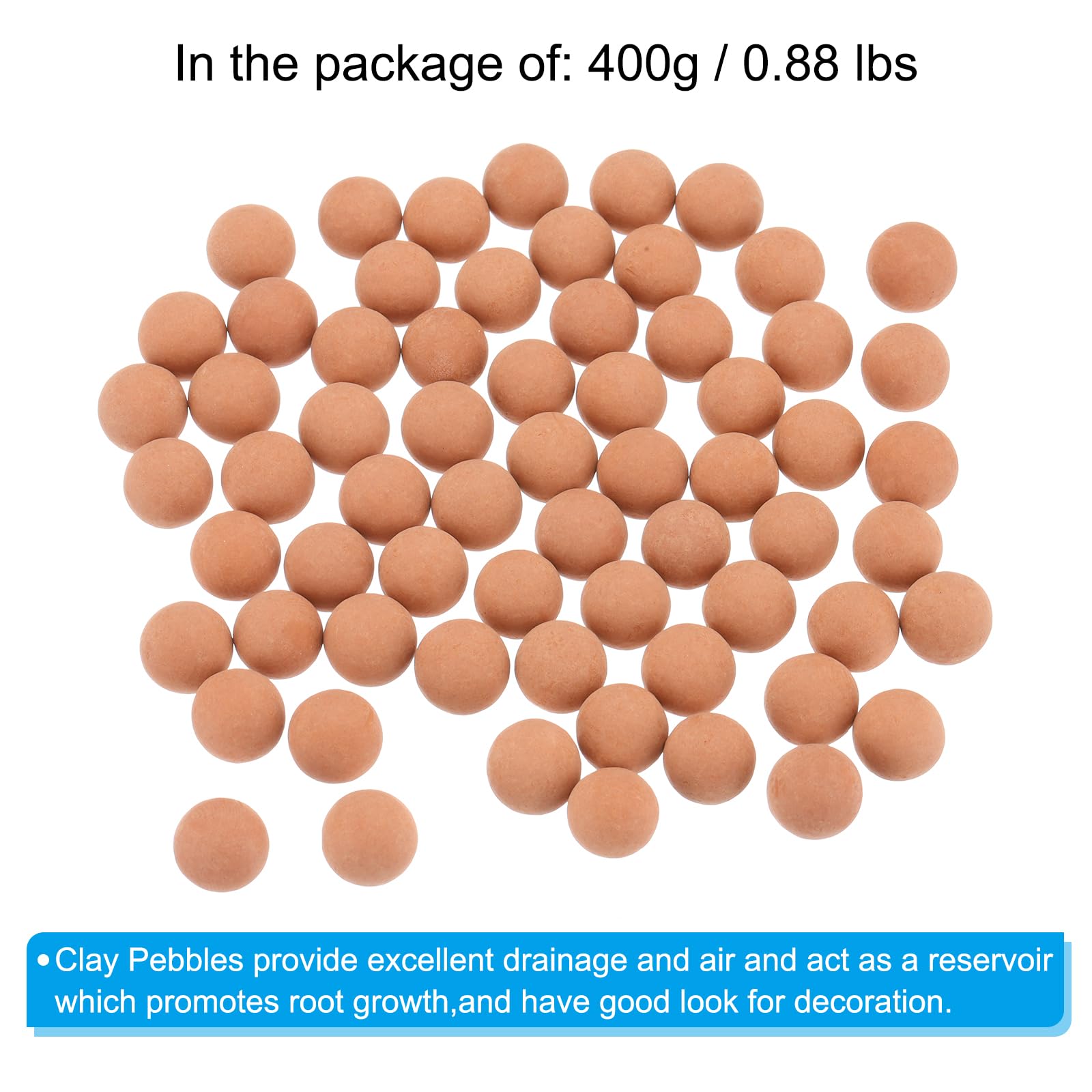 Meccanixity Clay Pebbles 10mm for Hydroponics - Gardening, Bonsai & Vases Decor