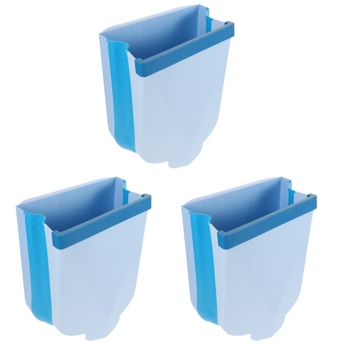 Alipis 3-Pack Hanging Car Trash Can with Lid - Small Plastic Garbage Bin for Kitchen, Door Mounted Auto Trash Can - Perfect for Road Trips, Office, and Home Organization