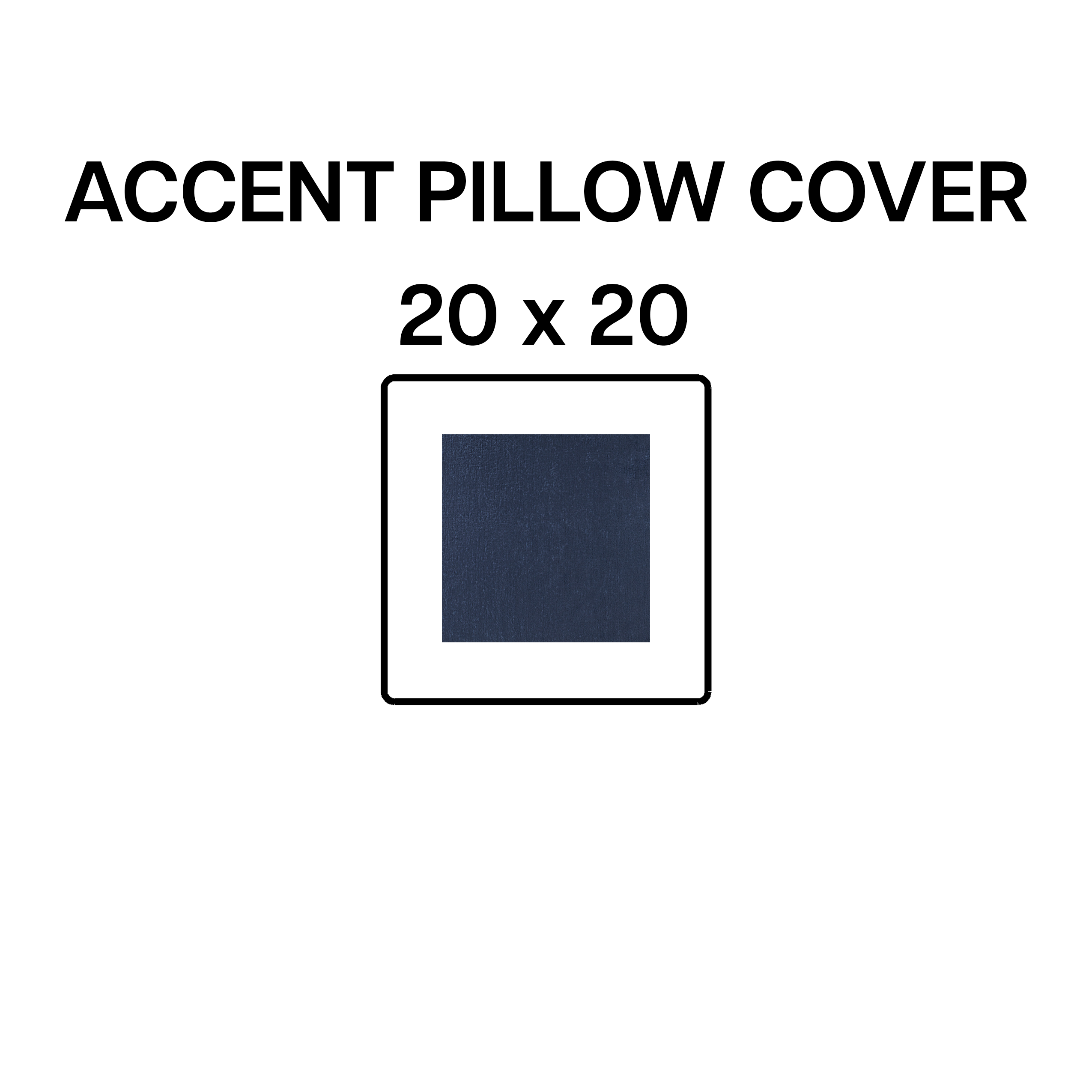 20x20 Inch Oxford Blue Accent Pillow Cover - Soft Decorative Throw Pillow Case for Sofa, Bed & Home Decor - BP 642 103
