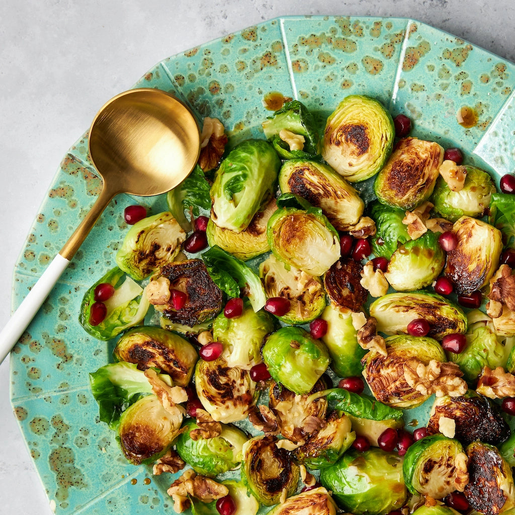 Balsamic Glazed Roasted Brussels Sprouts - Healthy Vegan Side Dish for Thanksgiving & Holiday Dinners
