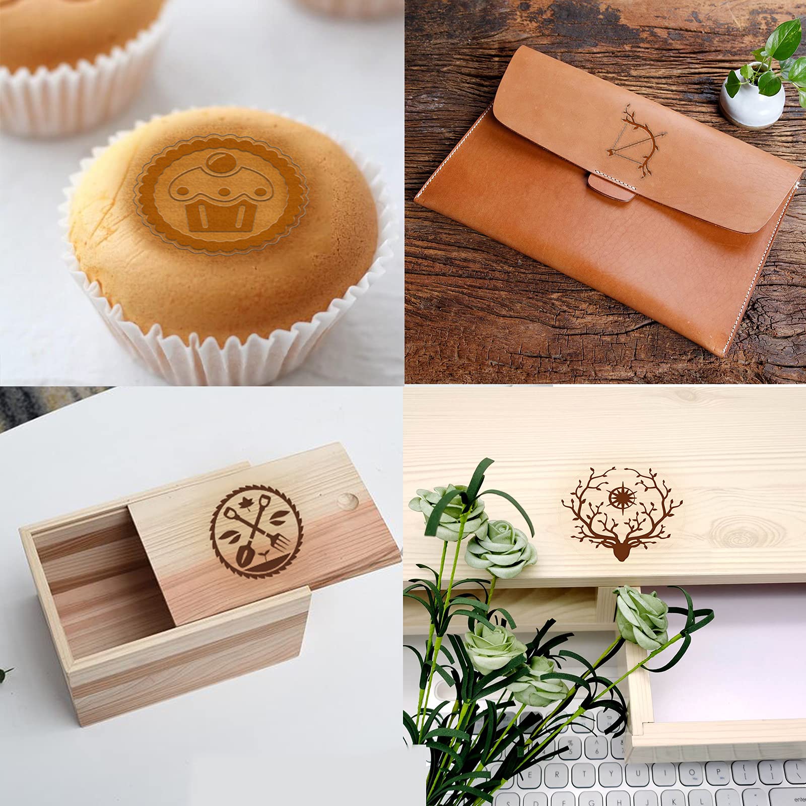 SUPERFINDINGS Bees Pattern Brass Branding Iron Stamp - 30mm Round Leather Wood Burning Tool with Long Handle for DIY Crafts, Leatherworking, Wood Burning & Baking Projects | Perfect for Customizing Leather Goods, Wood Signs & Homemade Cookies
