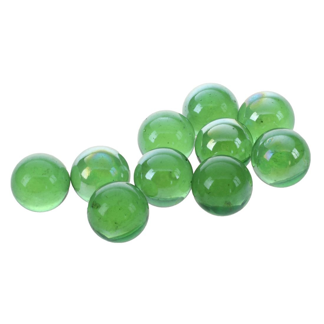 10 Pcs 16mm Glass Marbles - Colorful Knicker Balls for Home Decor, Kids Games & DIY Crafts | Green Glass Nuggets for Vase Fillers, Sensory Play & Tabletop Decoration