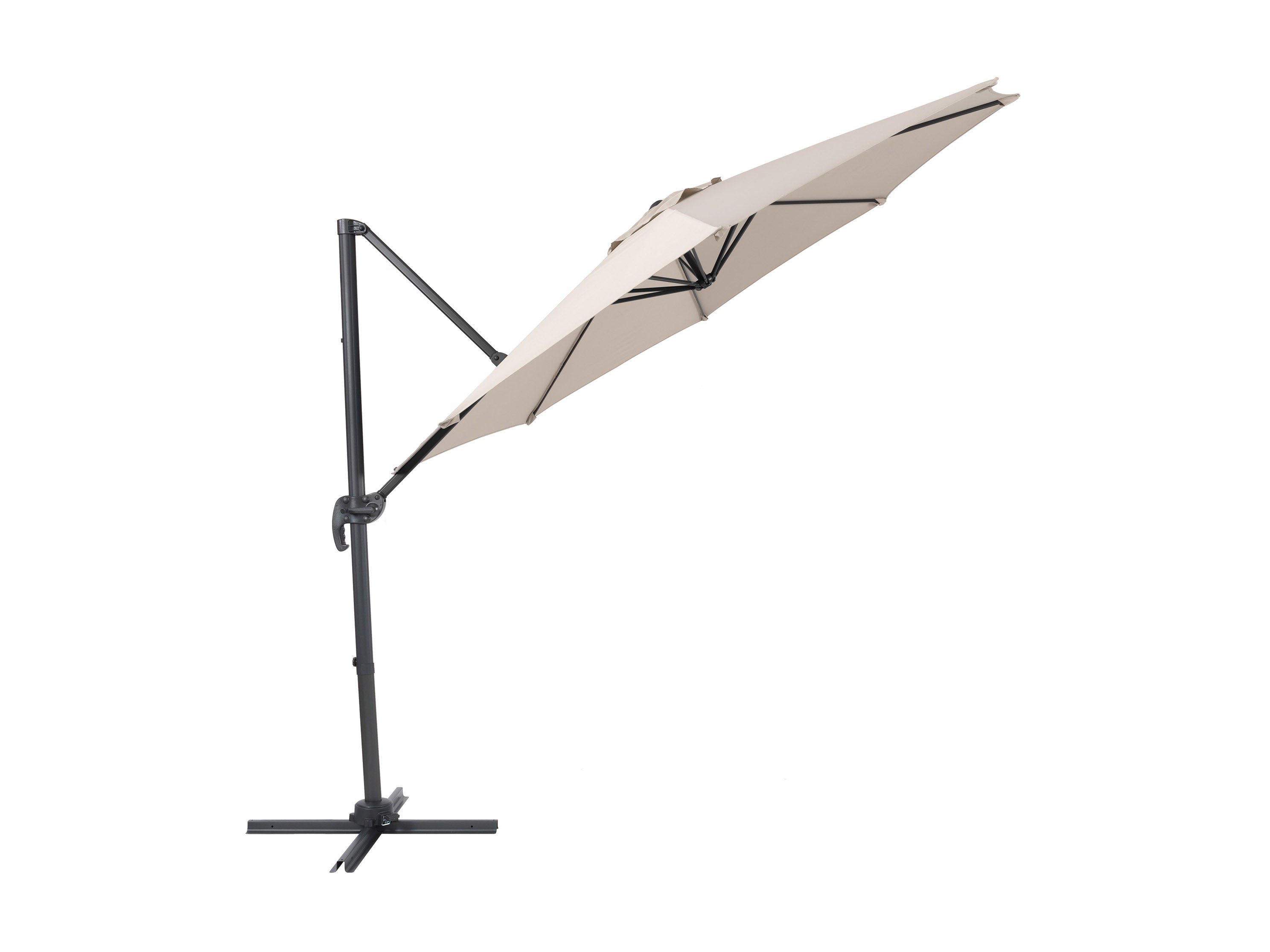 9.5ft Offset Patio Umbrella - 360 Degree Rotation, UV Protection, Off White - Perfect for Poolside, Backyard, and Outdoor Dining Areas