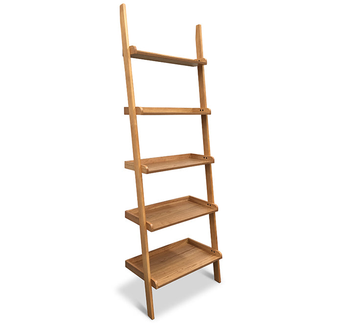 MILT Leaning Bookcase 66cm Natural Oak - Modern Wooden Bookshelf for Living Room, Bedroom & Office - Space Saving Storage Solution for Books, Decor & Essentials