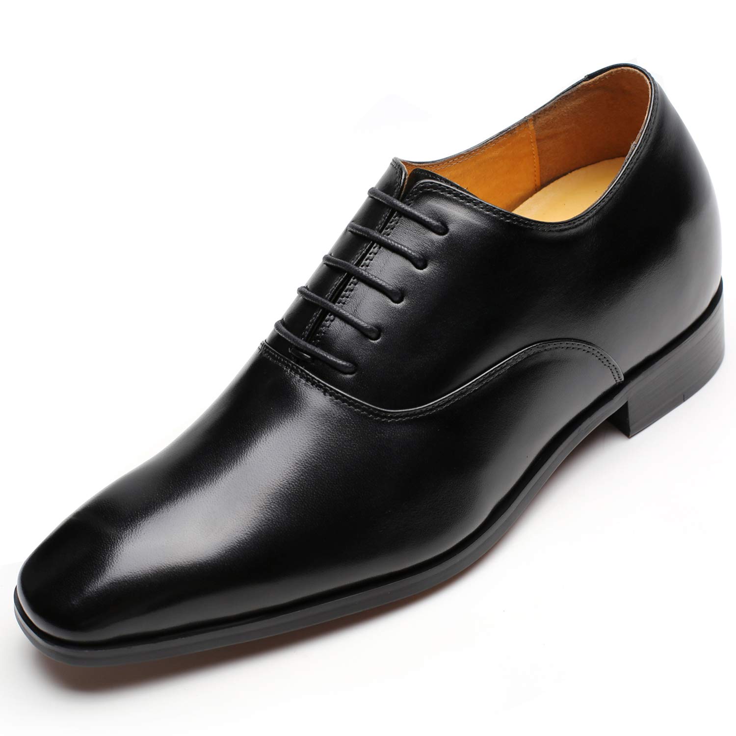 CHAMARIPA Men's Invisible Height Increase Elevator Shoes - Leather Oxford Dress Shoes with Hidden Lift for Formal & Business Occasions | Elevator Shoes for Men to Look Taller at Weddings, Parties & Office Events