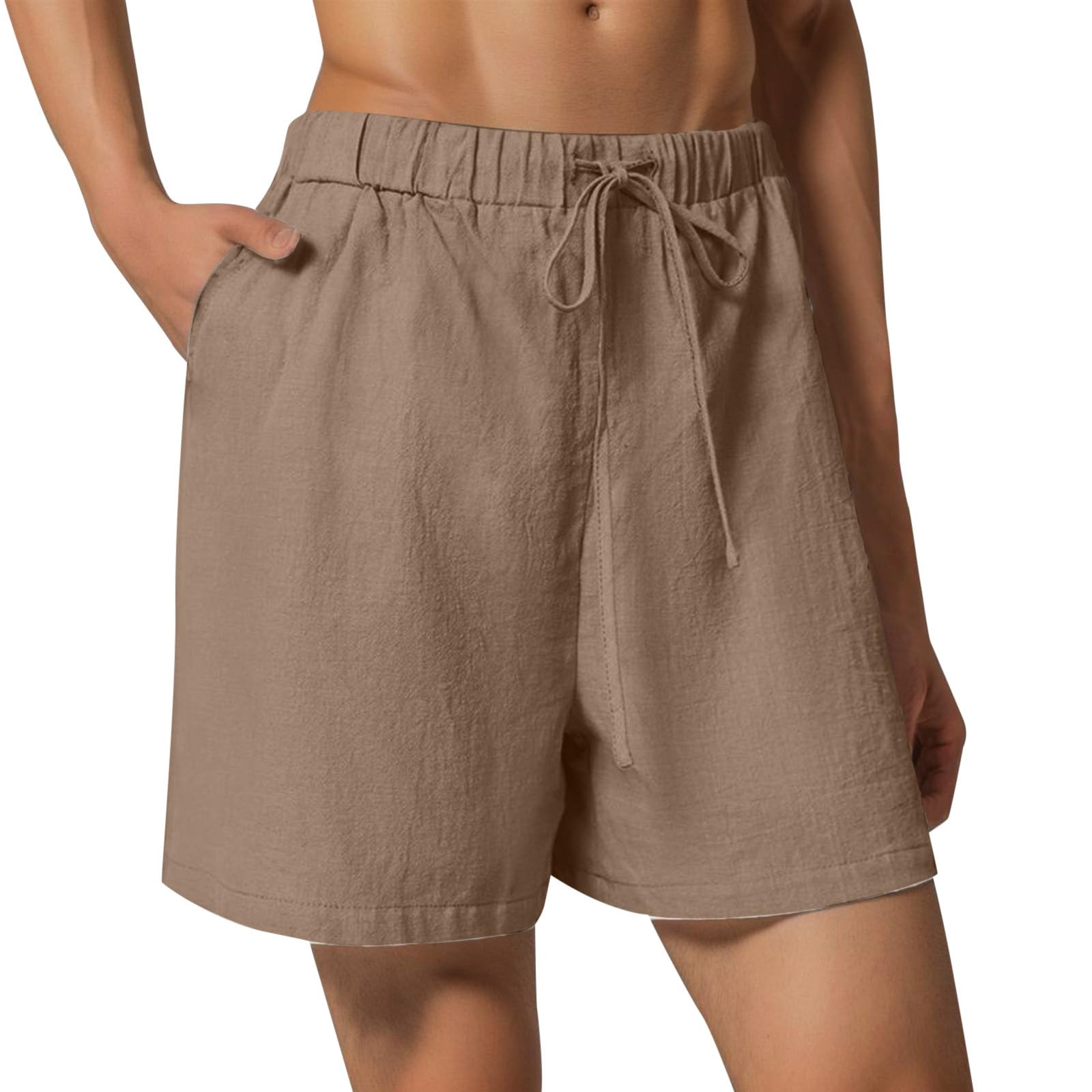 Women's High Waisted Summer Shorts - Lightweight Comfy Beach Shorts with Pockets for Outdoor Activities