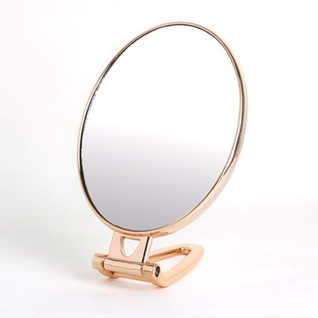 Multifunctional Dressing Mirror - Small Folding Desktop Mirror for Girls Dorm Room, Handheld Shaving Mirror for Men, Oval Wall Mount Mirror 29.5cm Clear (Gold) - Perfect for Makeup, Grooming & Home Decor