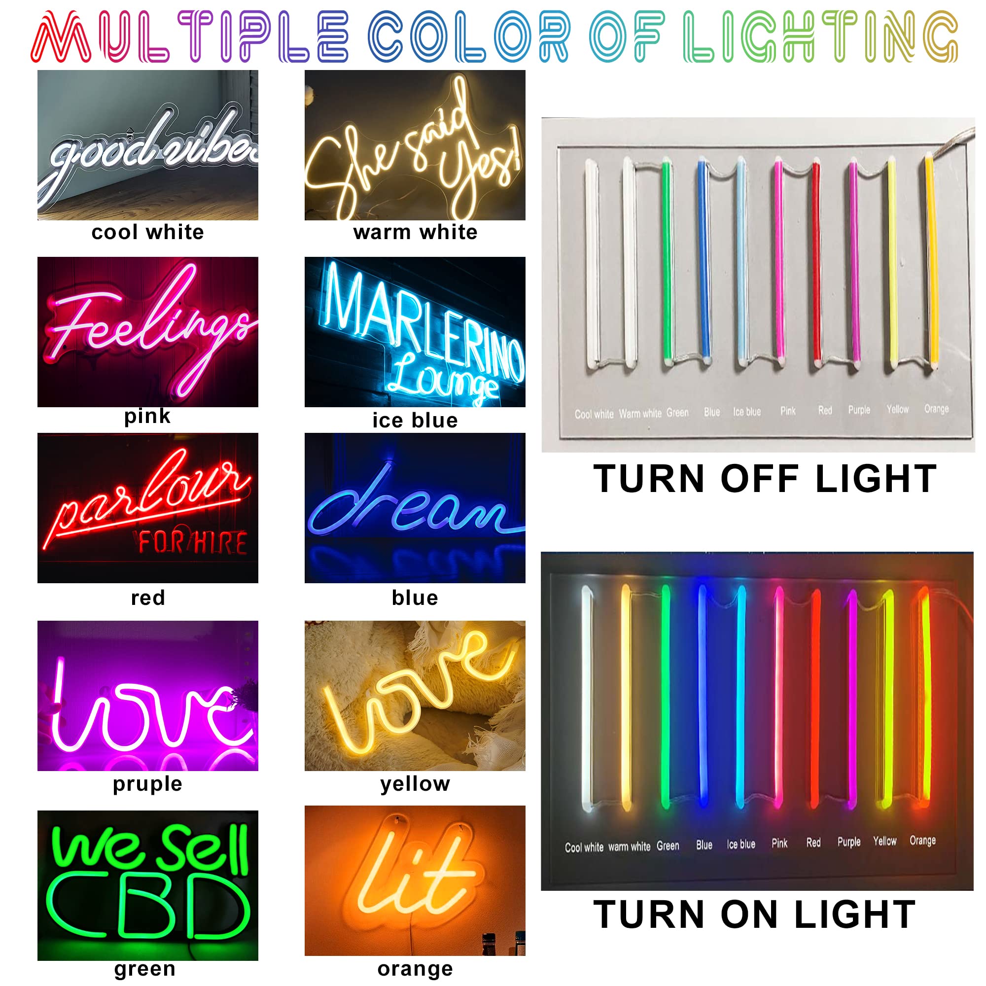 Custom LED Neon Signs - Personalized Dimmable Wall Decor for Bedroom, Home, Party & Gifts | 15