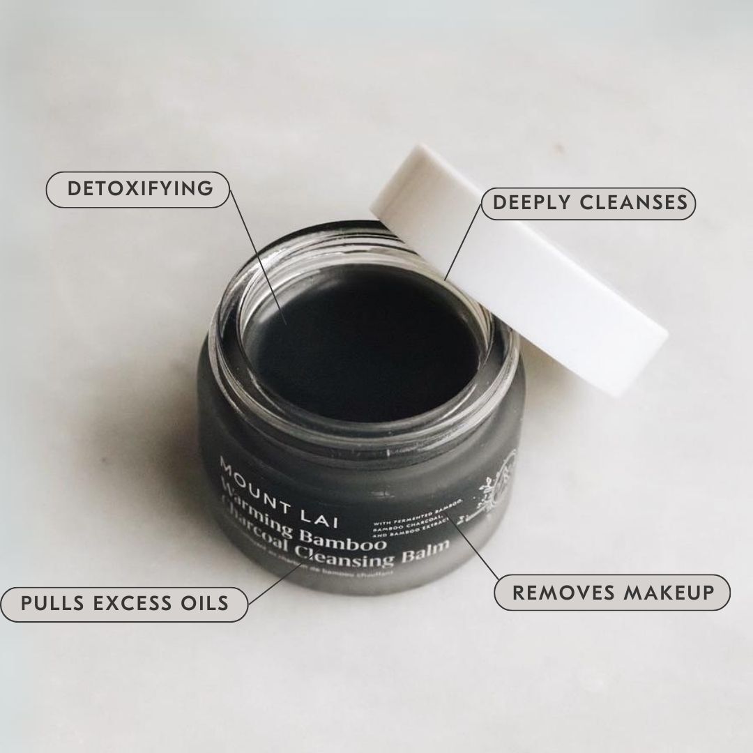 Best Bamboo Charcoal Cleansing Balm for Deep Pore Cleansing & Detox - Natural Skincare for Acne-Prone & Oily Skin - Perfect for Nighttime Routine & Makeup Removal