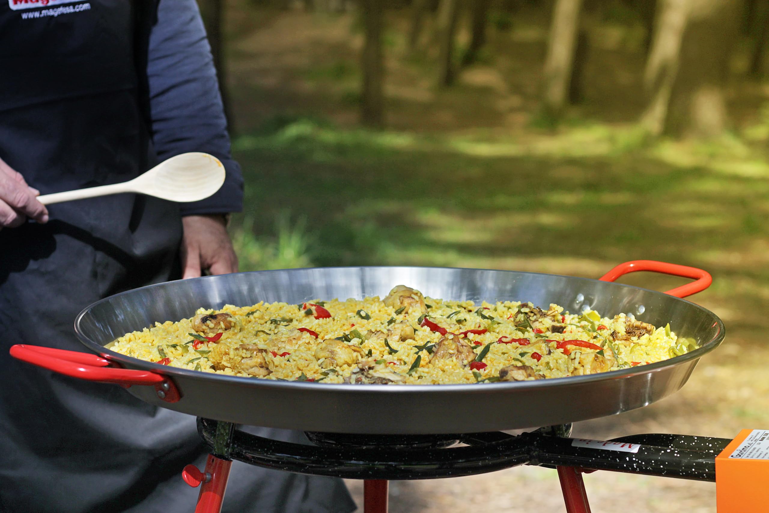 MAGEFESA 20-Inch Heavy Duty Enameled Steel Paella Pan Burner – Compatible with 28-Inch Pans, Outdoor Gas Stove for Paella Cooking (Tripod Sold Separately) – Perfect for Backyard Parties, Beach BBQs & Spanish Cuisine