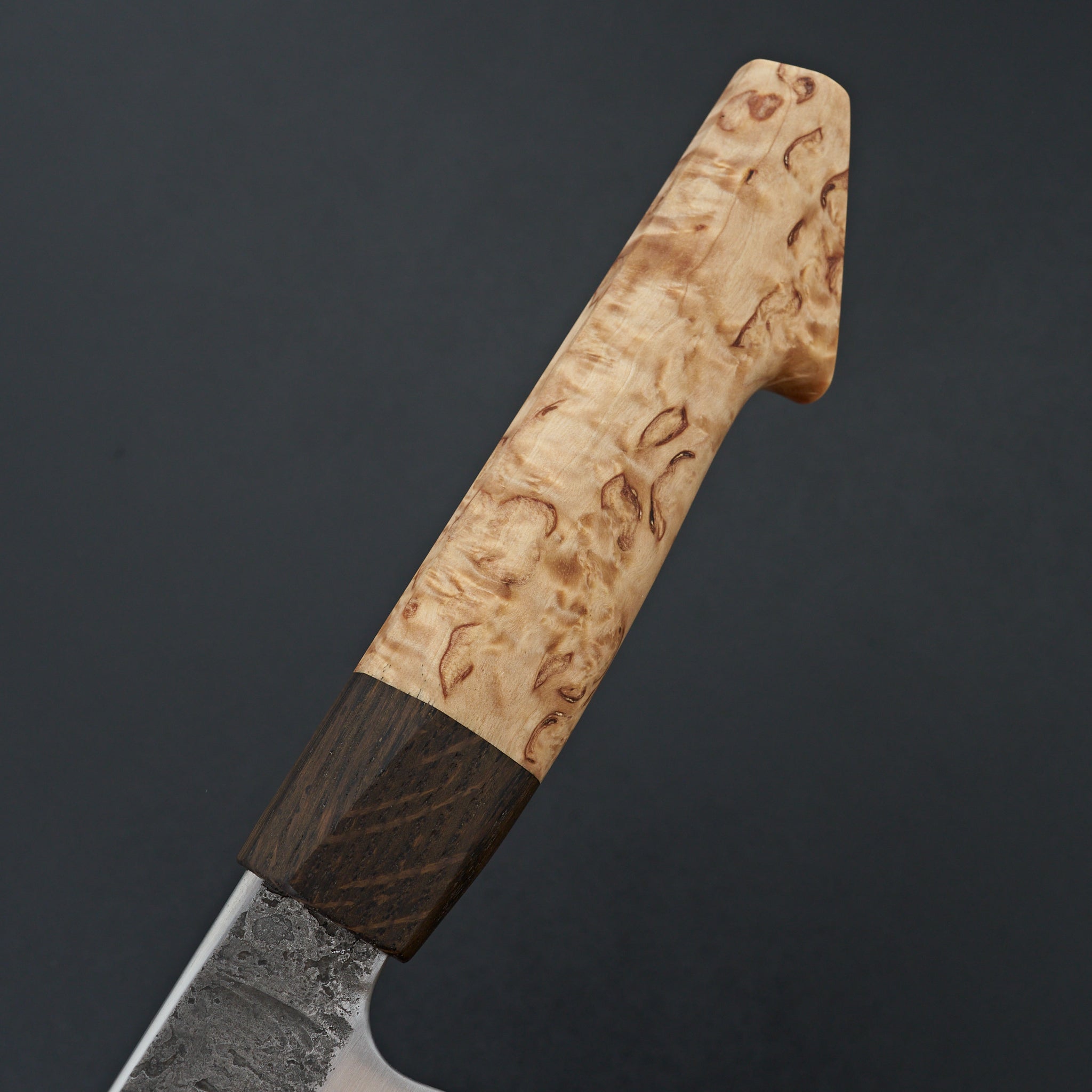 Premium Lew Griffin S Grind Curly Birch Bunka Knife 176mm - Japanese High-Carbon Steel Kitchen Knife for Professional Chefs & Home Cooking, Perfect for Slicing, Dicing & Precision Cutting Vegetables, Meat & Fish