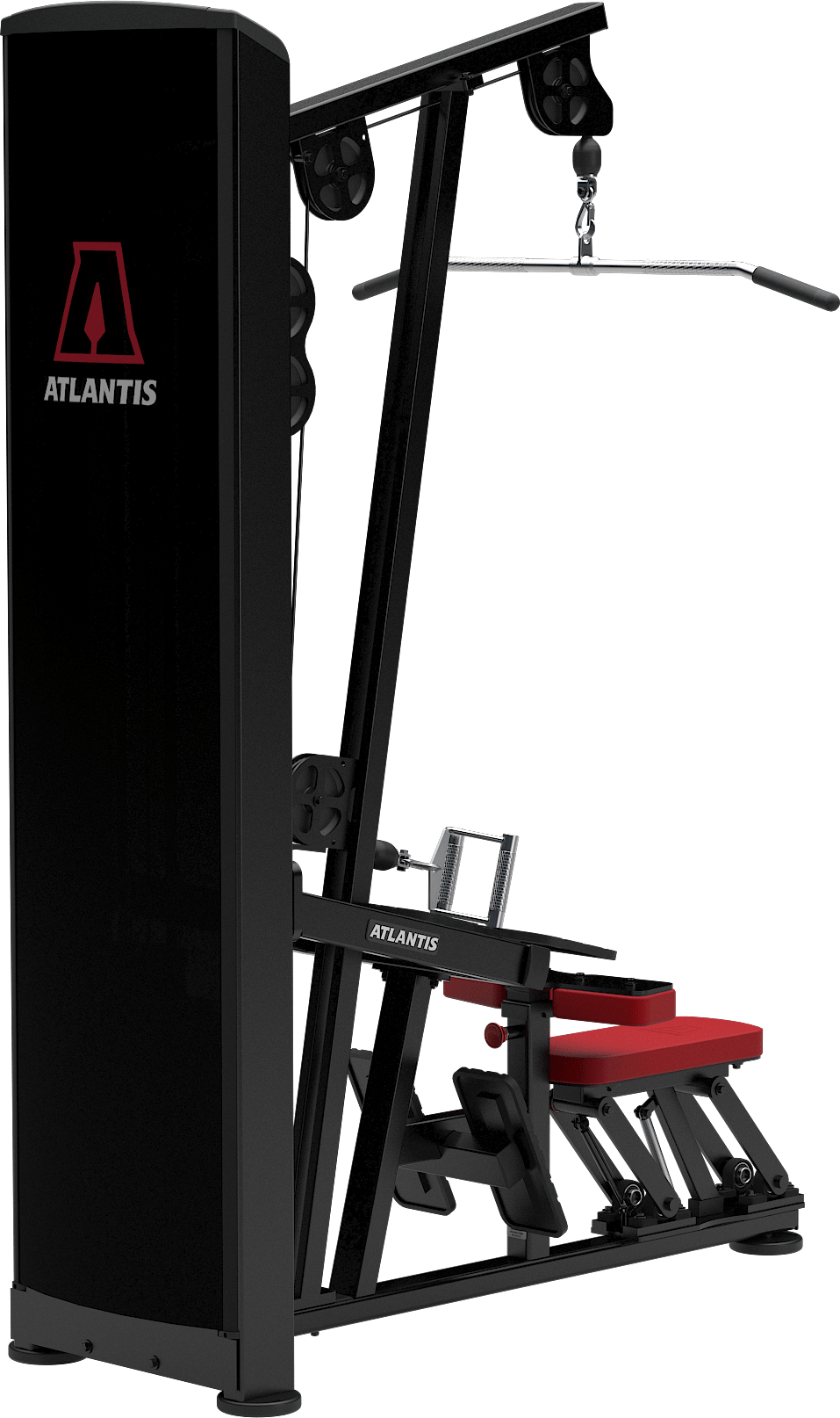 ATLANTIS Heavy Duty Lat Pulldown and Low Row Combo Machine for Home Gym - Strength Training Equipment for Back & Arm Workouts