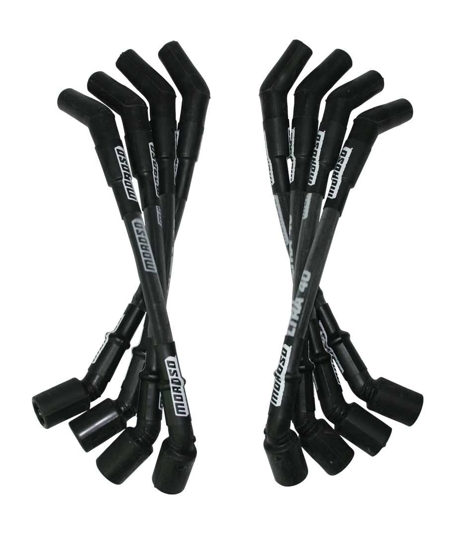 Moroso WIRE SET ULTRA 40, GM LS, 9.75 IN, 135 DEG. Black Spark Plug Wires for Chevy LS Engines - High Performance Ignition Wires for Racing, Street & Off-Road Use