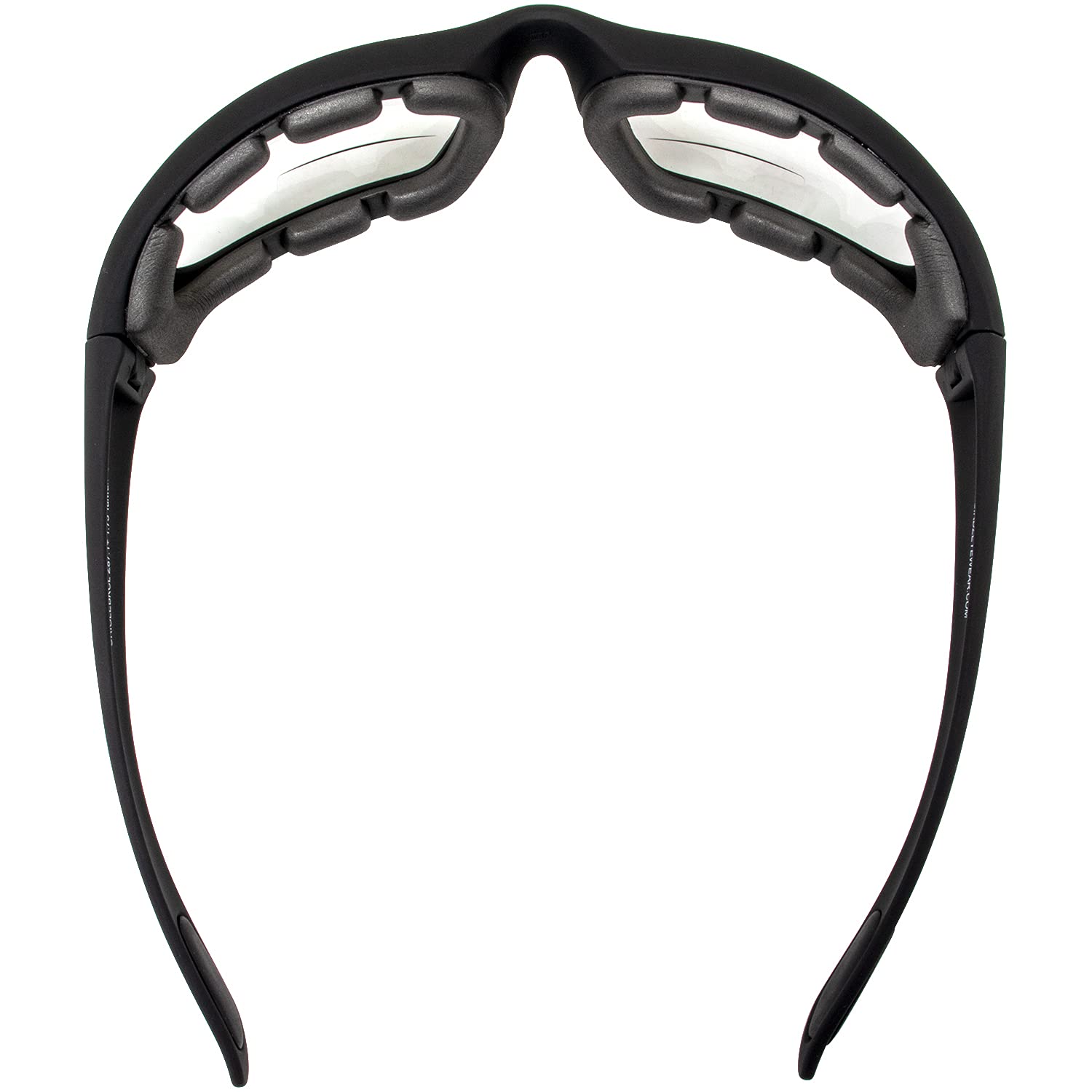 Birdz Eyewear Oriole Padded Safety Bifocal Motorcycle Glasses - Black Frame, Clear Lenses with 2.5 Magnification - Includes Carry Bag | Perfect for Riding, DIY Projects & Outdoor Activities
