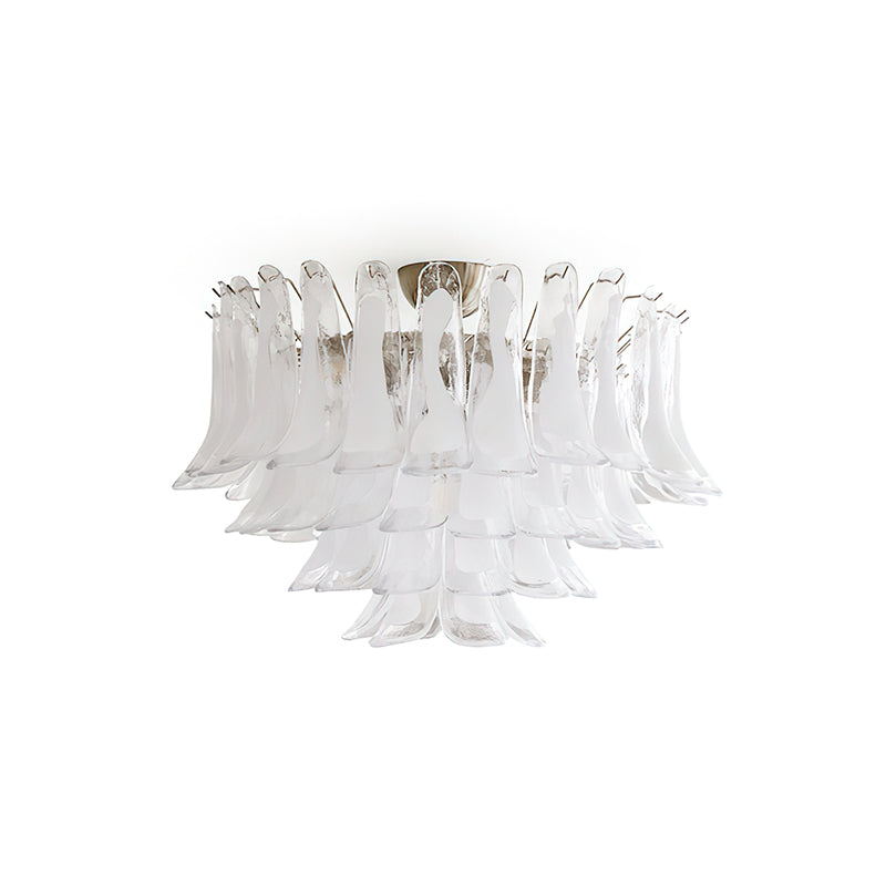 Handcrafted Murano Glass Leaf Ceiling Lamp - Venetian Style Modern Chandelier for Dining Room & Living Room Lighting