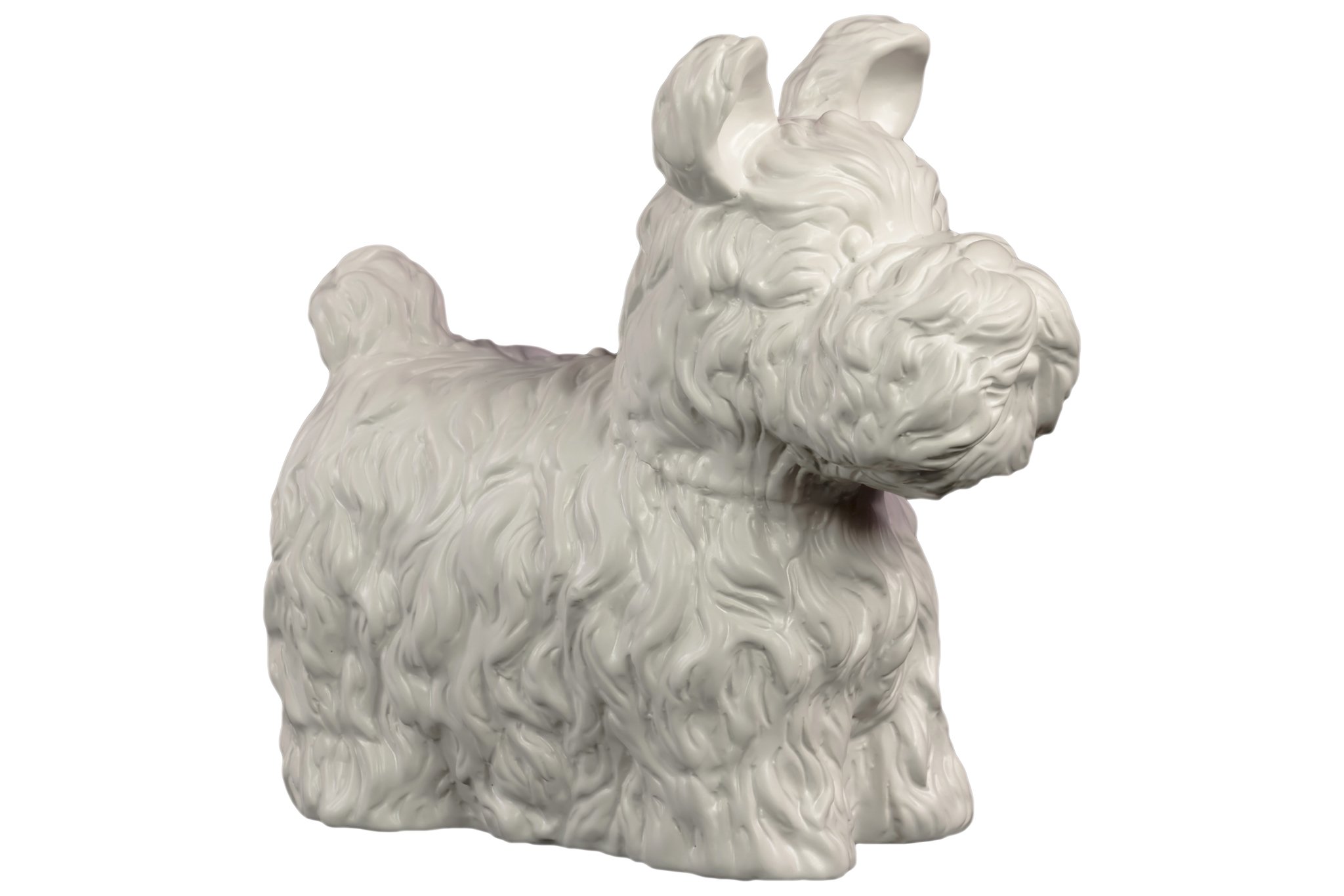 45025 White Matte Finish Ceramic Standing Scottish Terrier Dog Figurine - Perfect for Home Decor, Gift, and Collectible Display