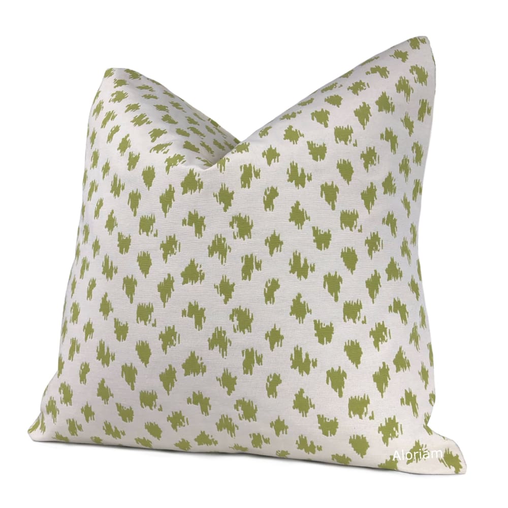 Dottie Avocado Green Off White Dots Pillow Cover - Soft Decorative Throw Pillow Case for Living Room, Bedroom, Sofa & Couch - 18x18 Inches