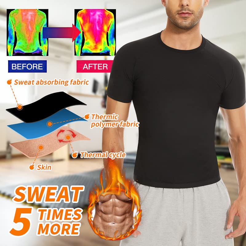 Men's Sauna Shirt - Heat Trapping Workout T-Shirt for Gym & Weight Loss